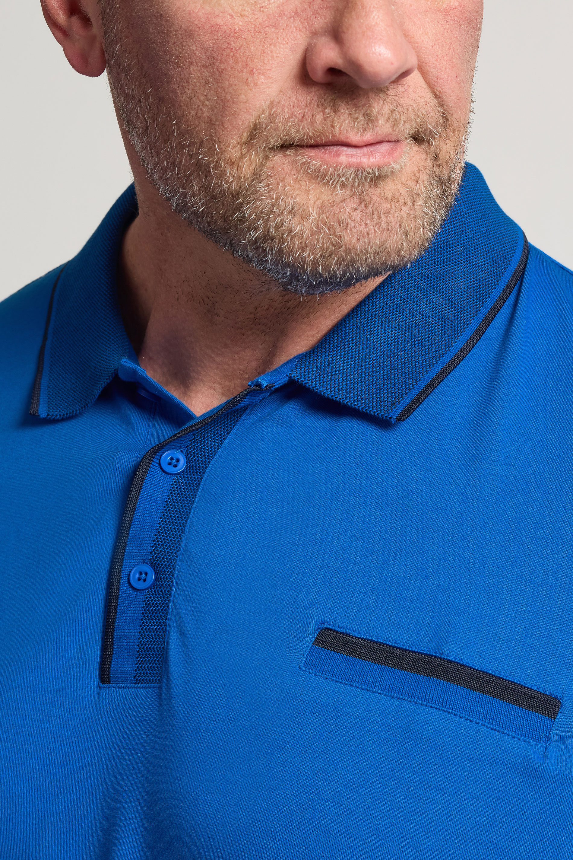 BadRhino Big & Tall Blue Chambray Pocket Polo Shirt | BadRhino 4