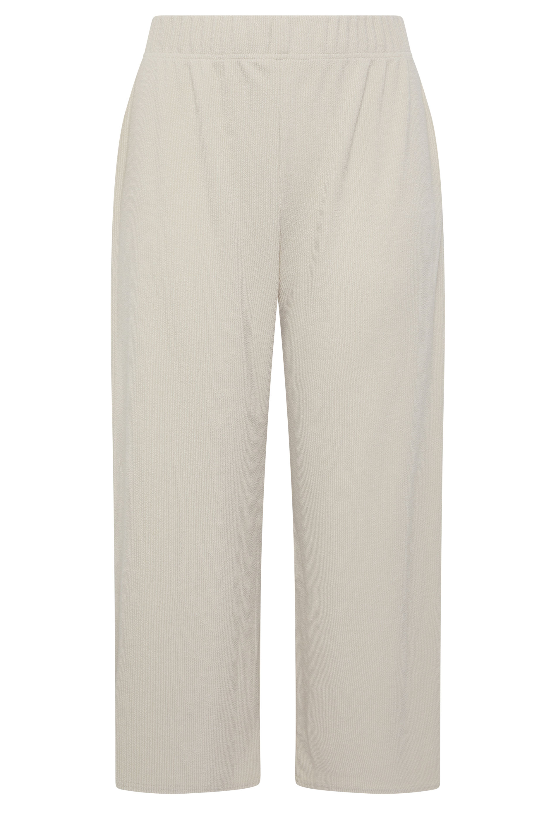 LIMITED COLLECTION Plus Size Beige Brown Crinkle Wide Leg Trousers | Yours Clothing 5