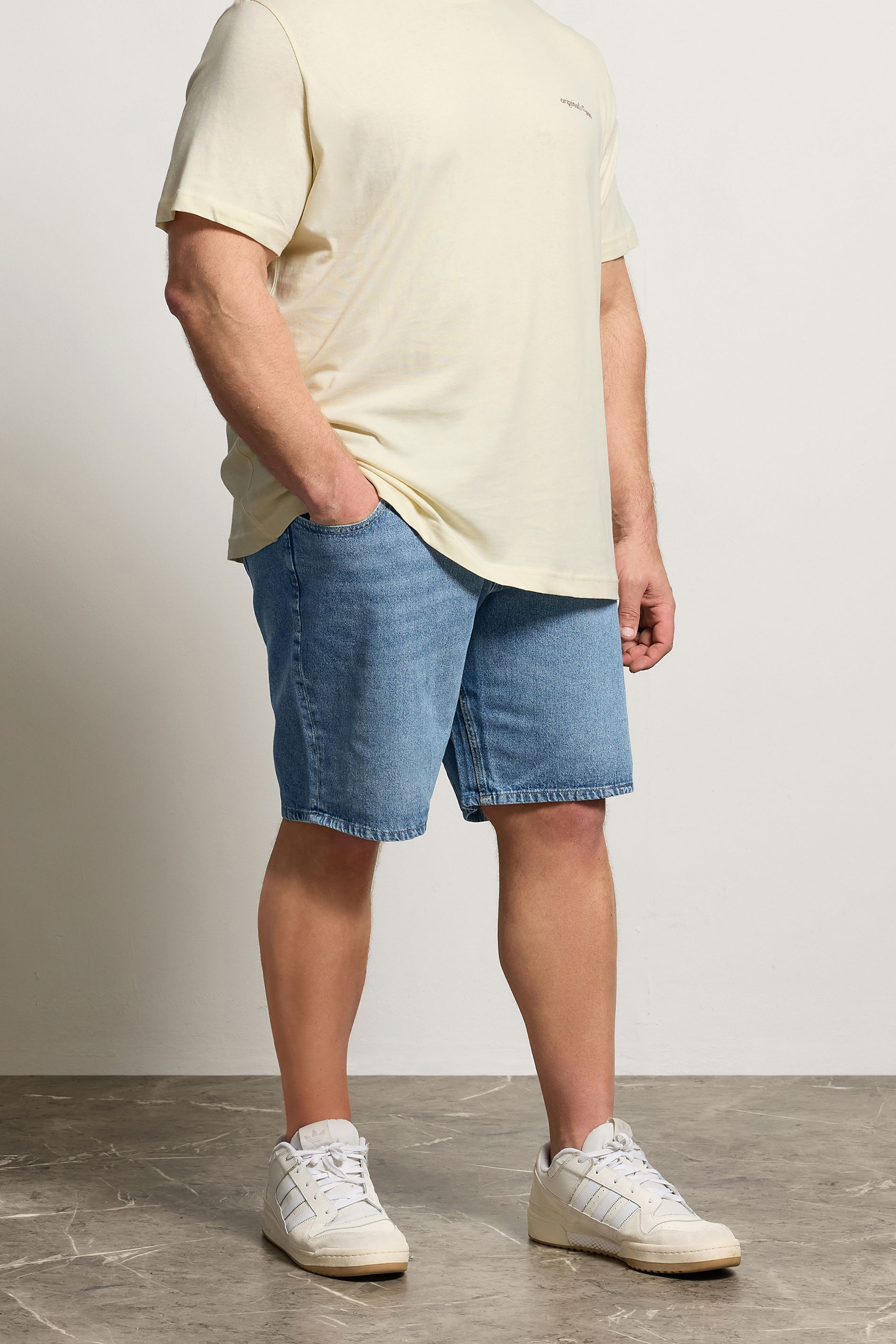 JACK & JONES Big & Tall Blue Cotton Shorts | BadRhino 3