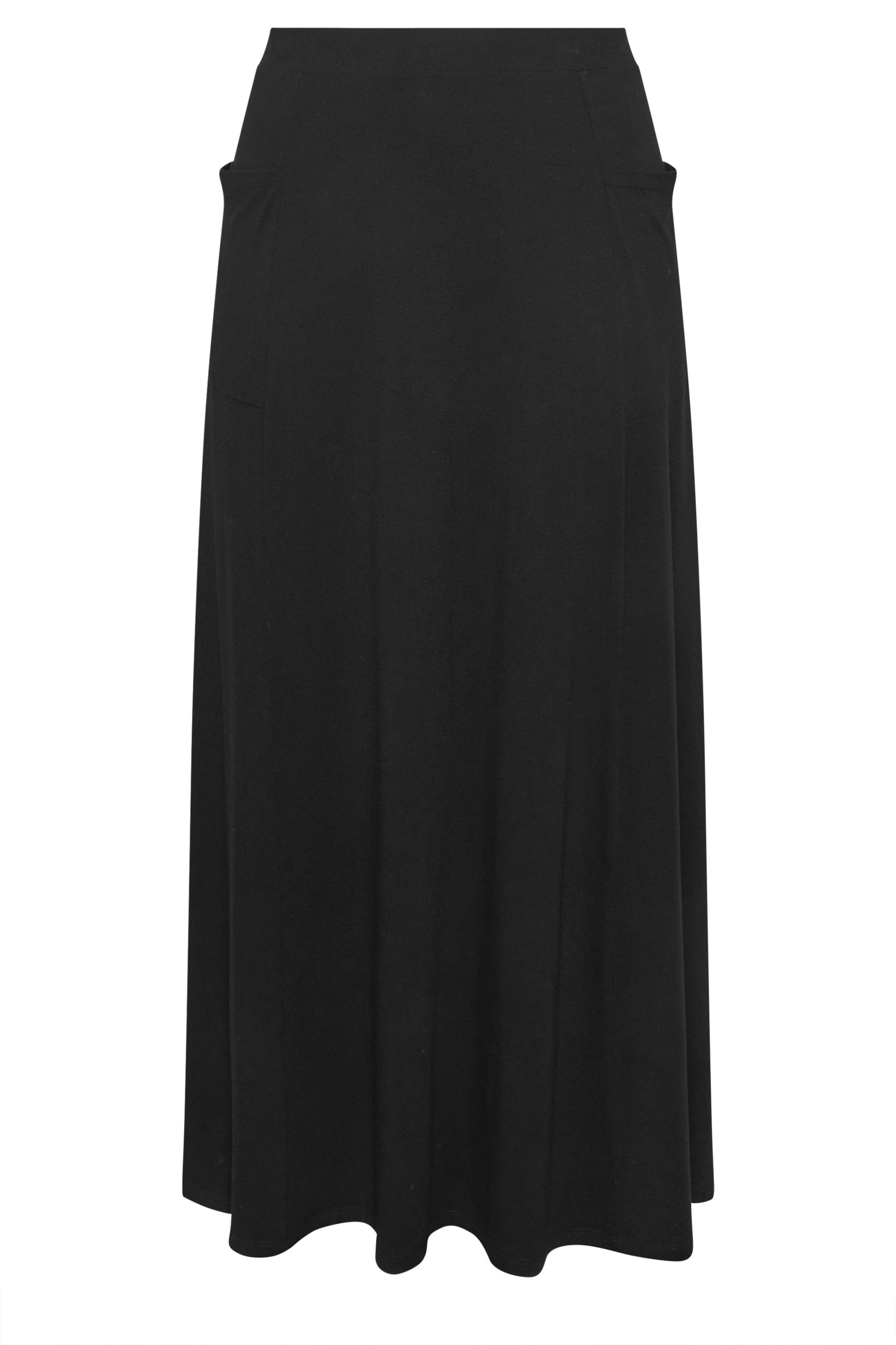 EVANS Plus Size Black Stretch Jersey Midaxi Skirt | Evans