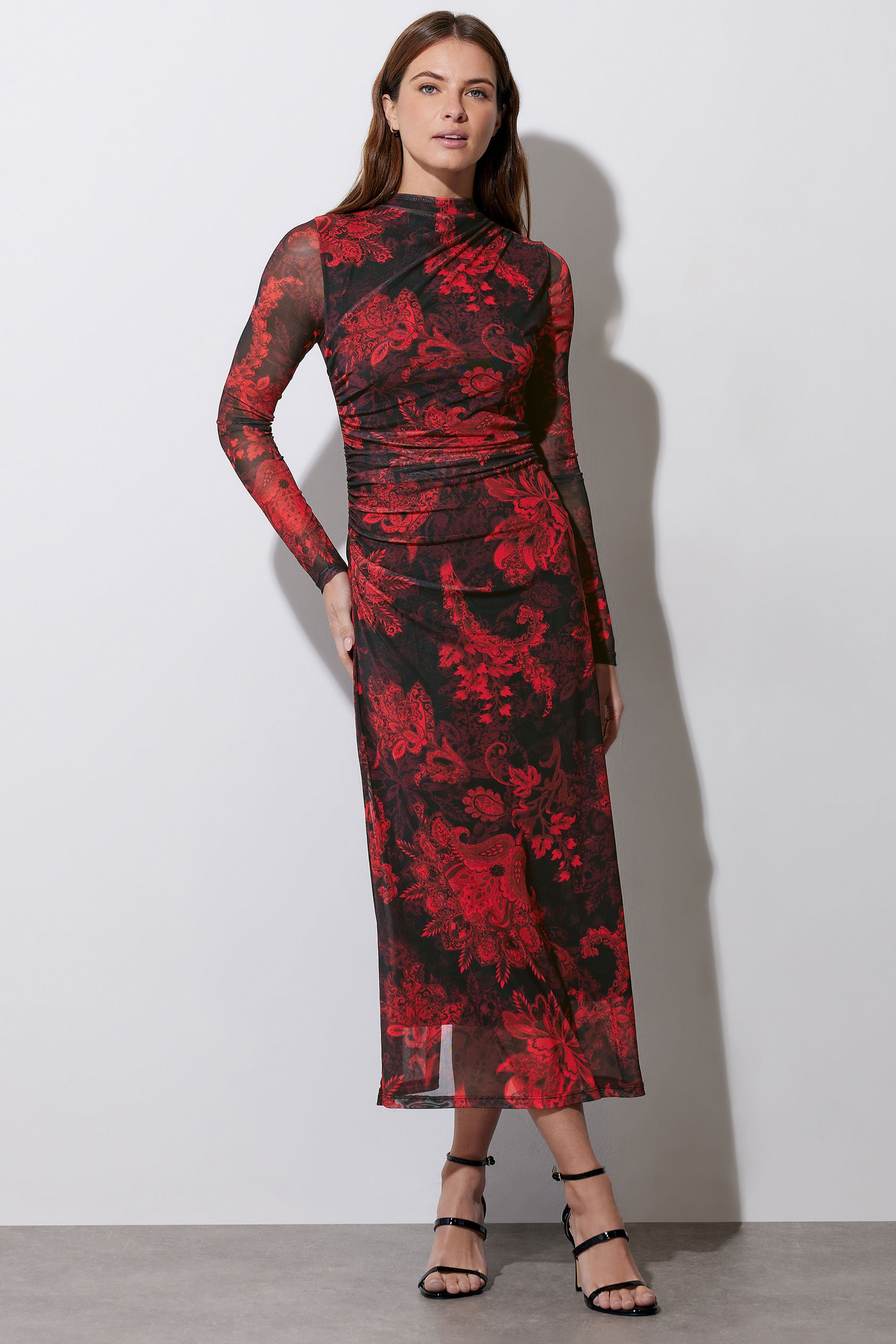 STAR Red Paisley Mesh Maxi Dress | StarByJM 2
