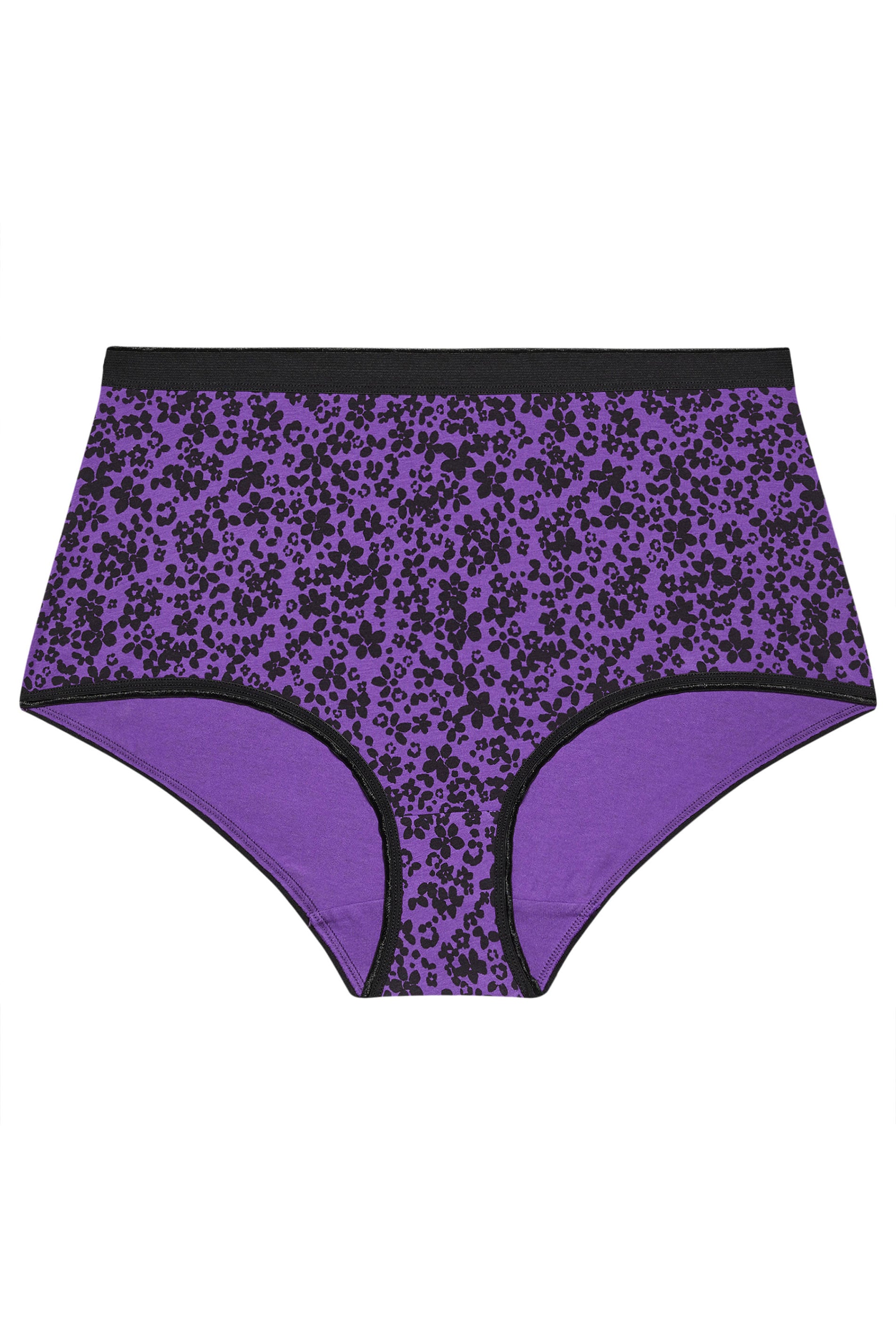 YOURSET 5 PACK Plus Size Purple Ditsy Print Full Briefs | Yours Clothing 7