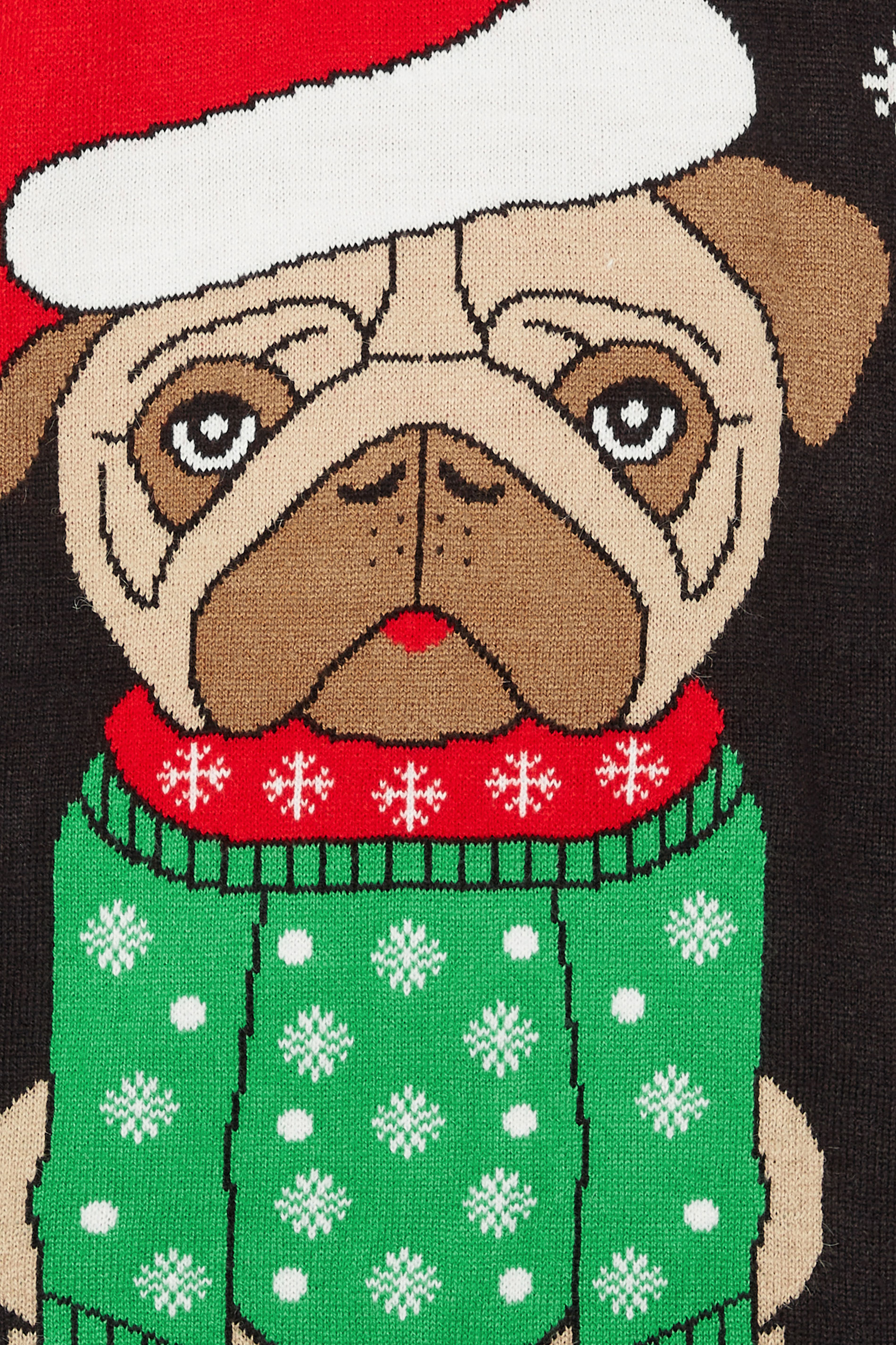 KAM Big & Tall Black Bulldog Santa Christmas Jumper | BadRhino 1