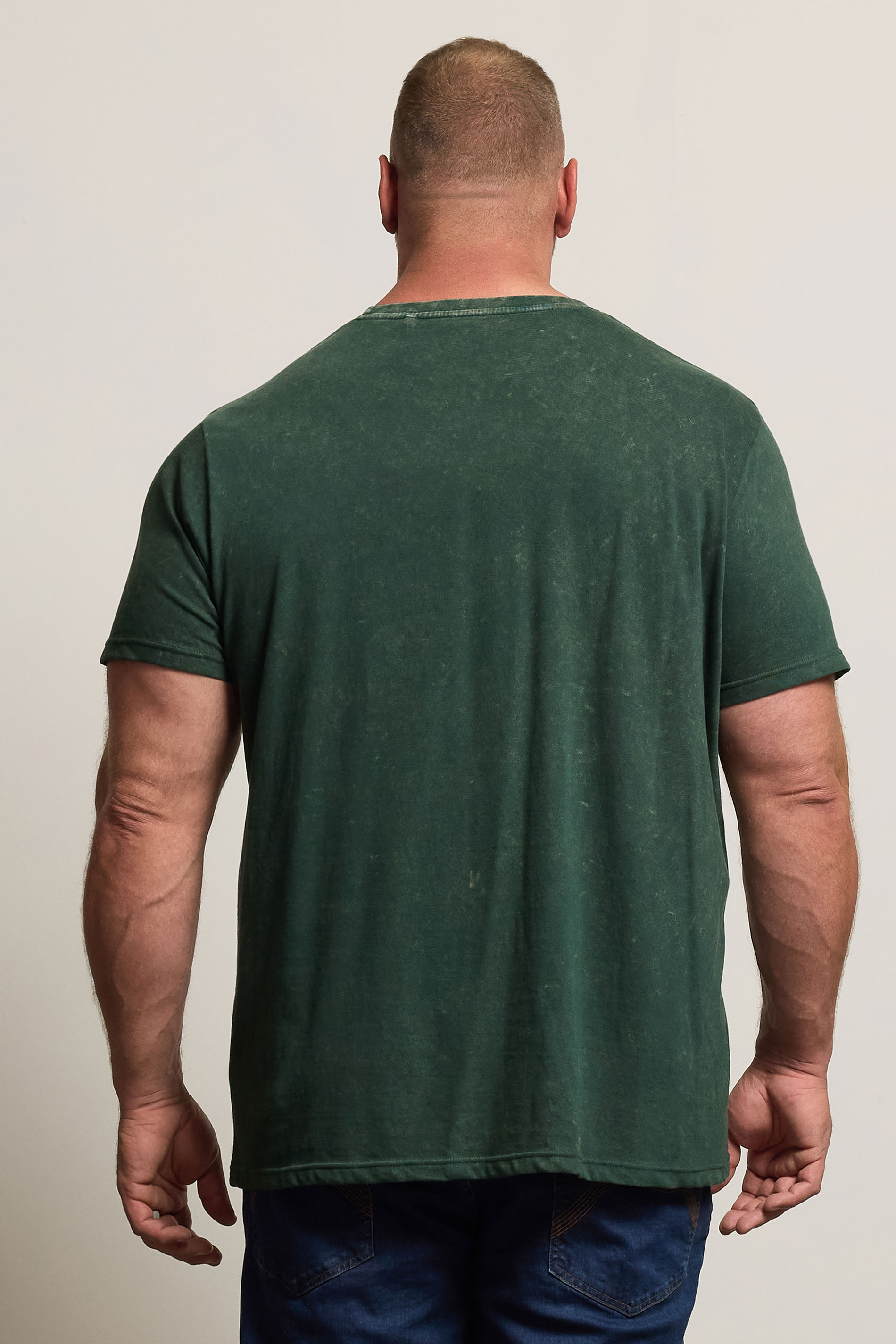 BadRhino Big & Tall Green Acid Wash Tattoo Tiger Graphic T-Shirt | BadRhino 2