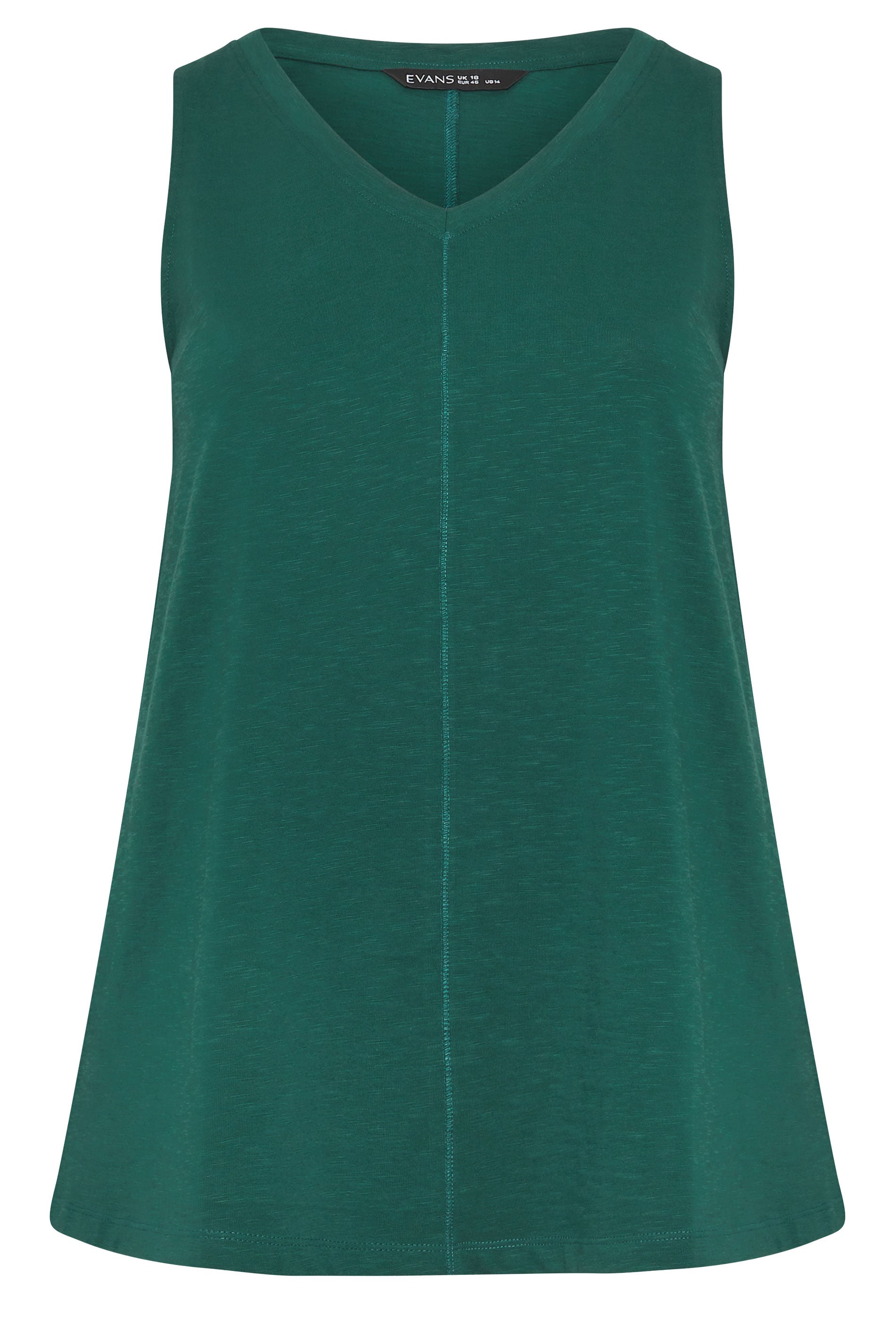 EVANS Plus Size Teal Green Premium Cotton Vest Top | Evans 5