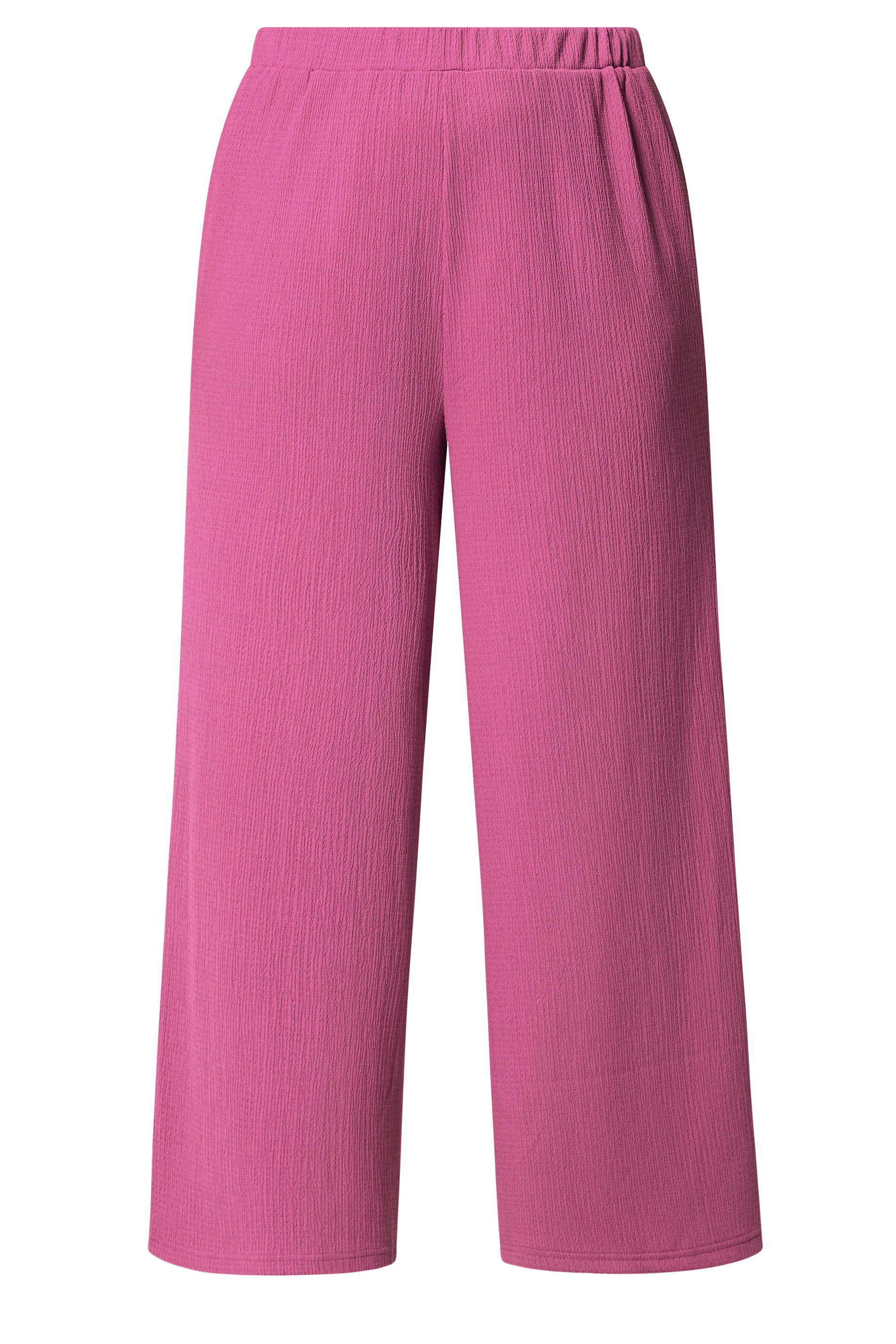 YOURS Plus Size Pink Textured Wide Leg Trousers | Yours Clothing 5