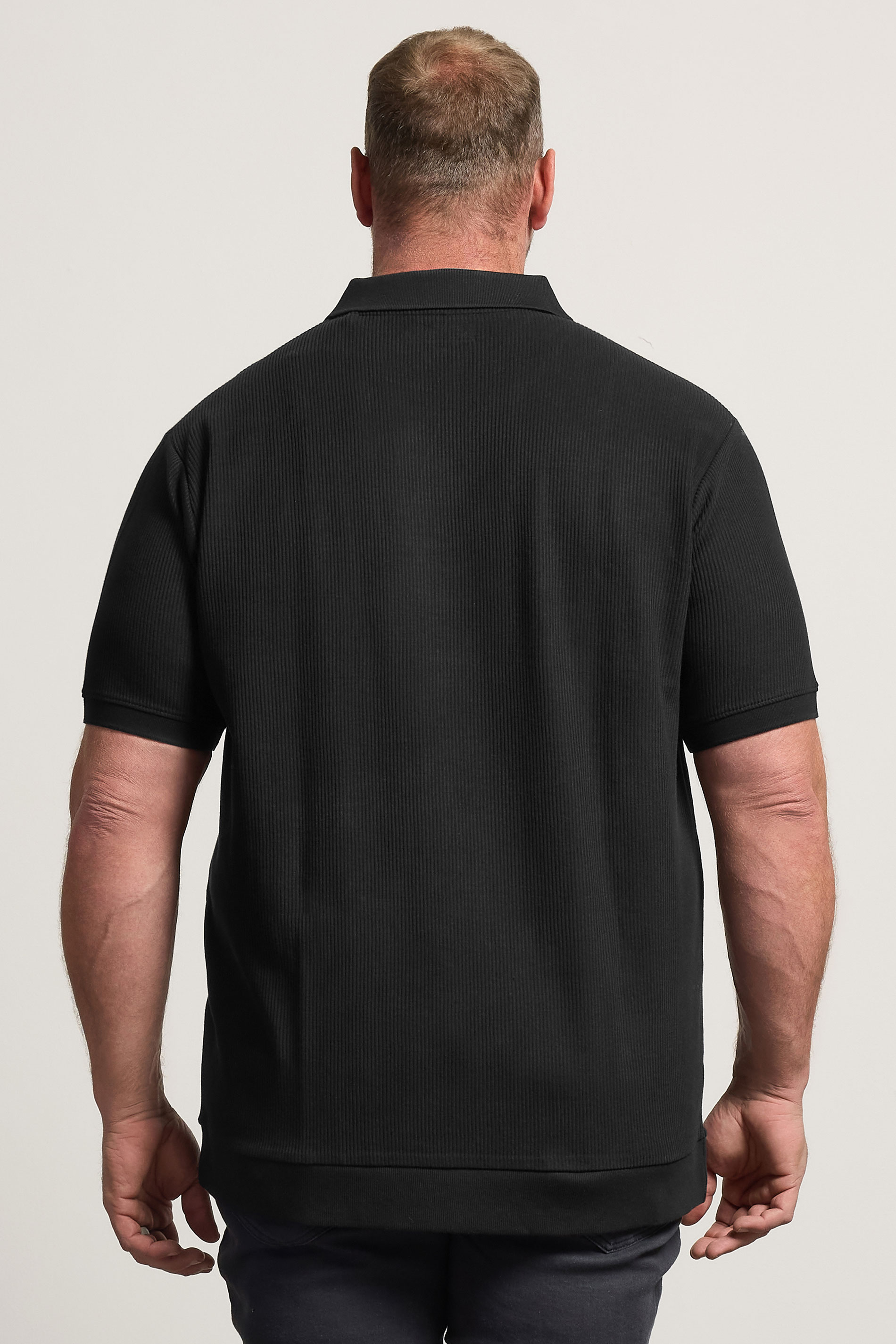 BadRhino Big & Tall Black Ribbed Trophy Polo | BadRhino 2