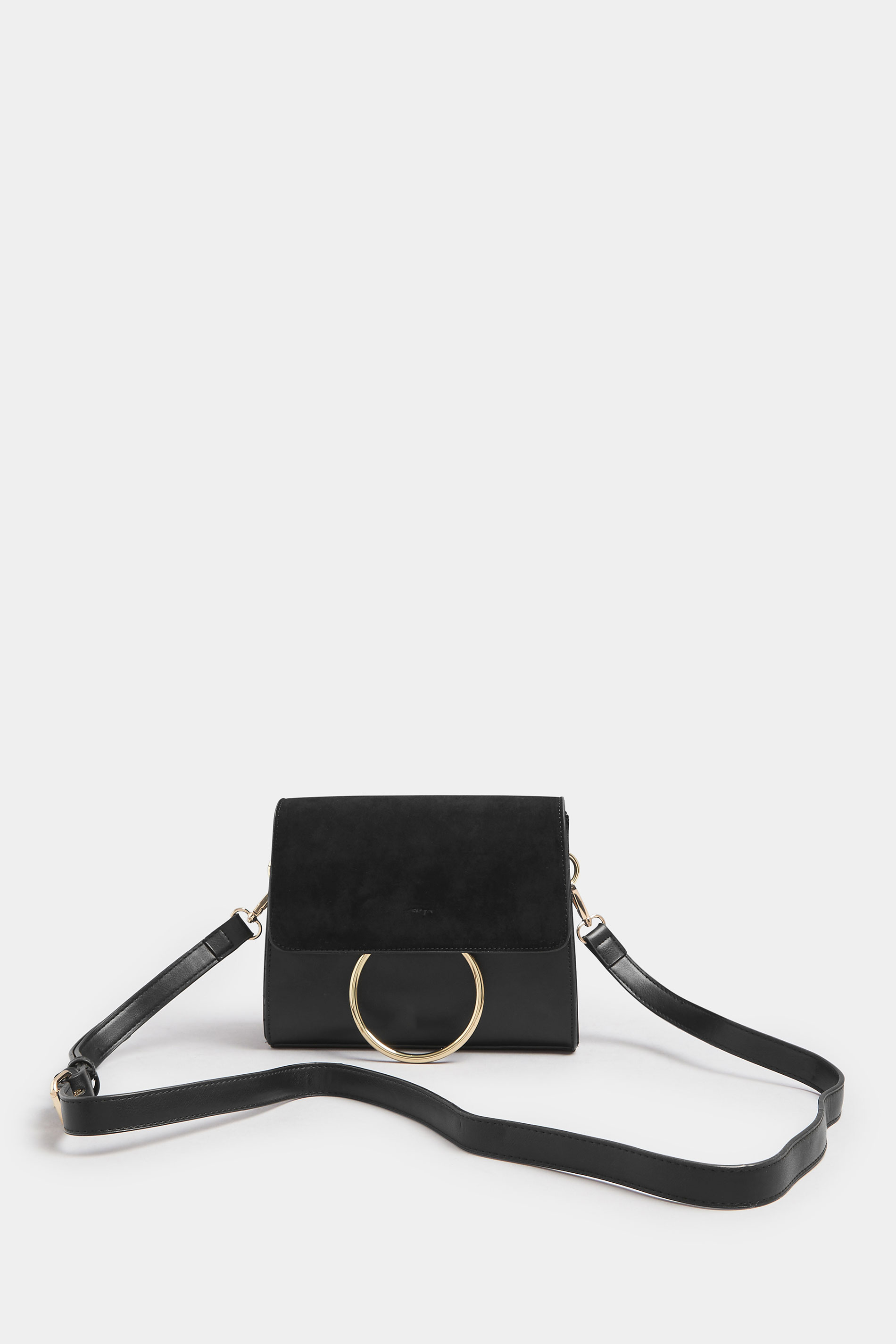 Black Ring Detail Cross Body Bag | Yours Clothing 2