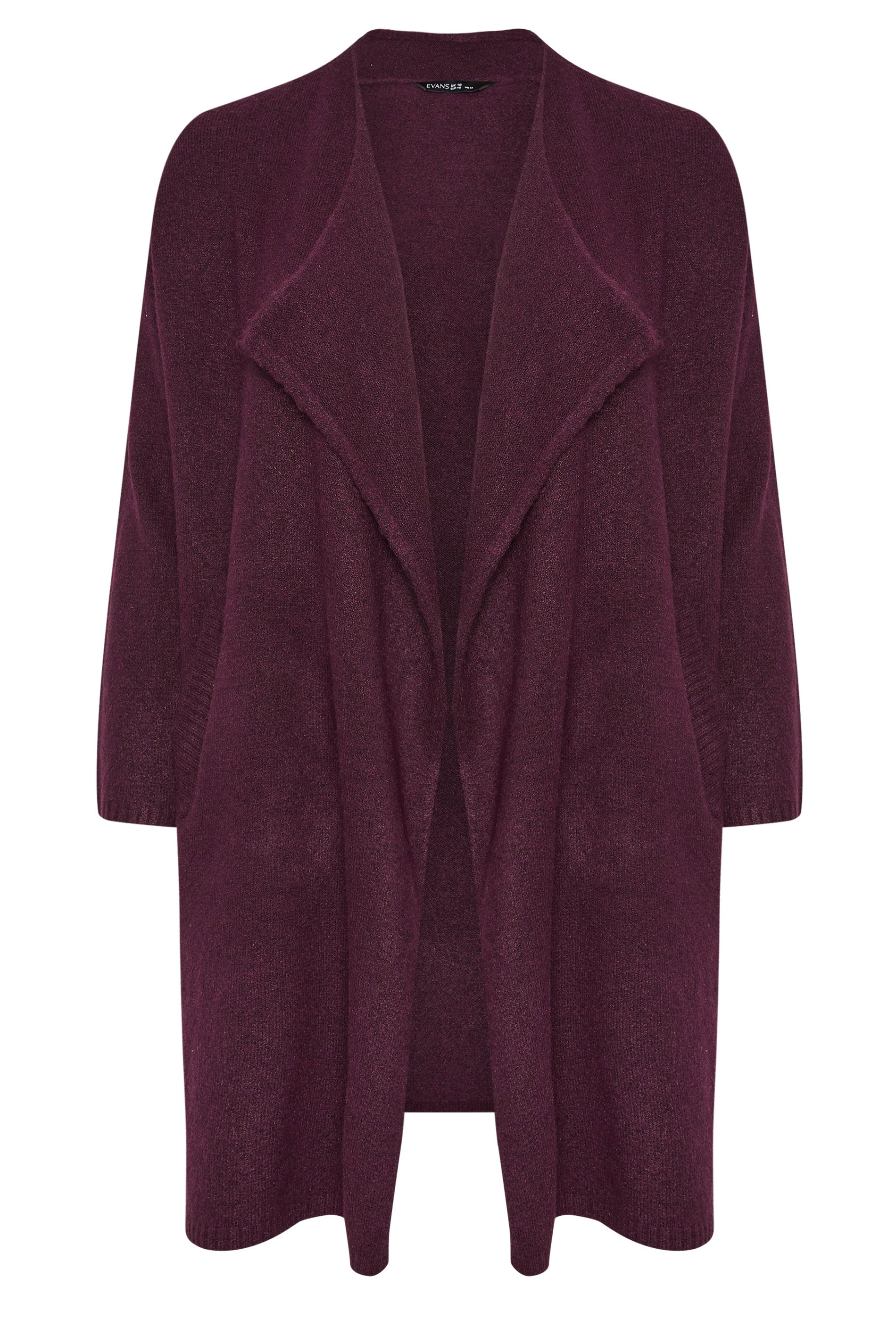 EVANS Plus Size Burgundy Red Premium Waterfall Coatigan | Evans  6