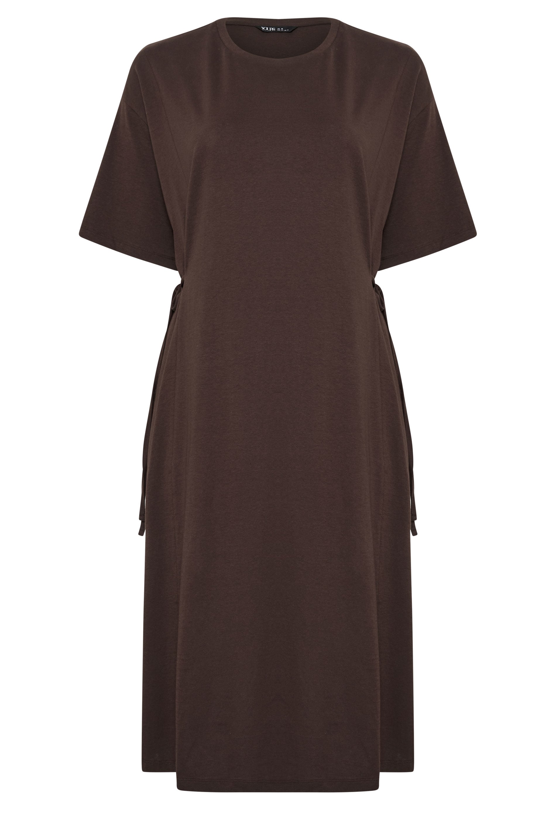 YOURS Plus Size Brown Front Tie Midi Dress | Yours Clothing 1