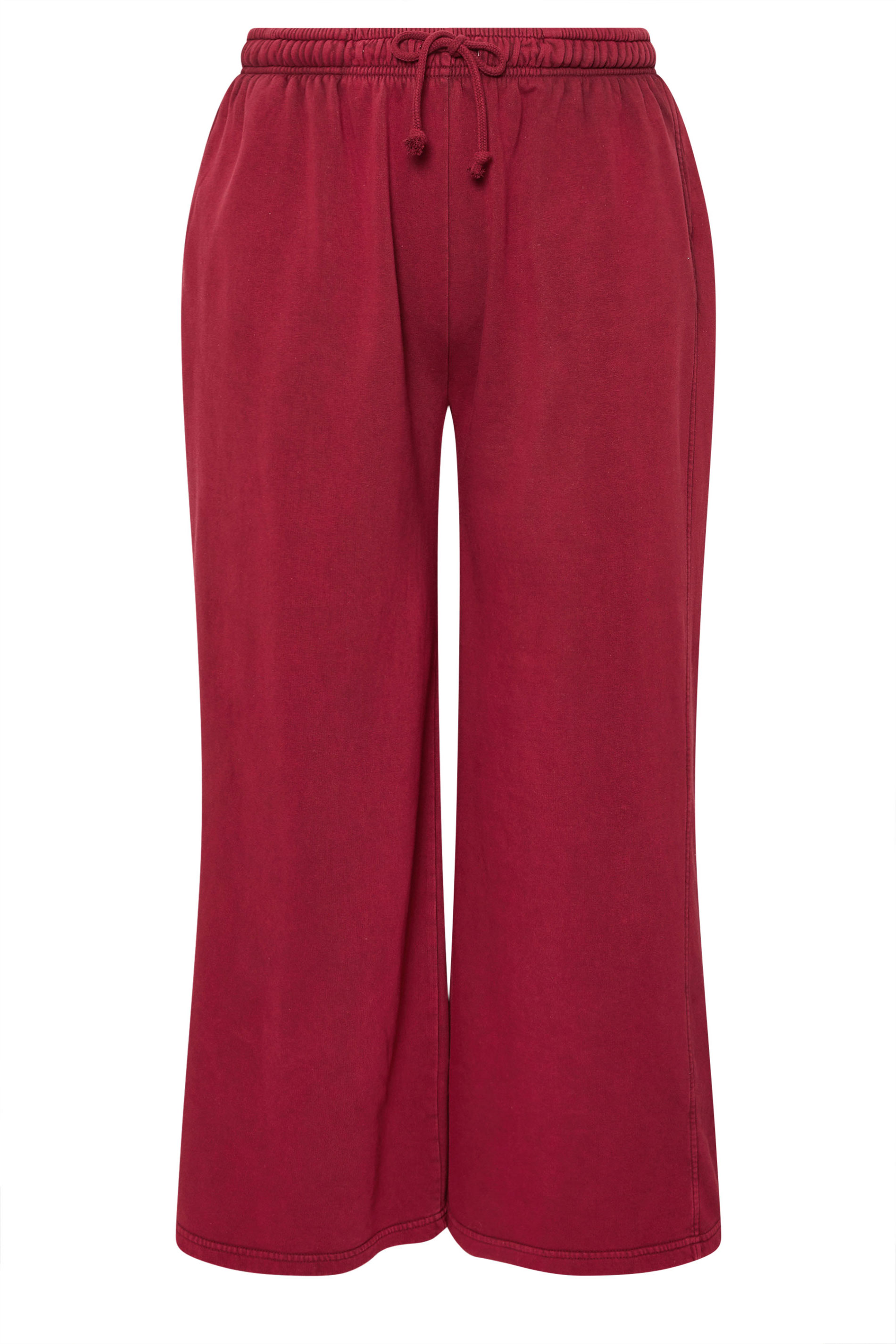 YOURS Plus Size Red Wide Leg Joggers | Yours Clothing 6