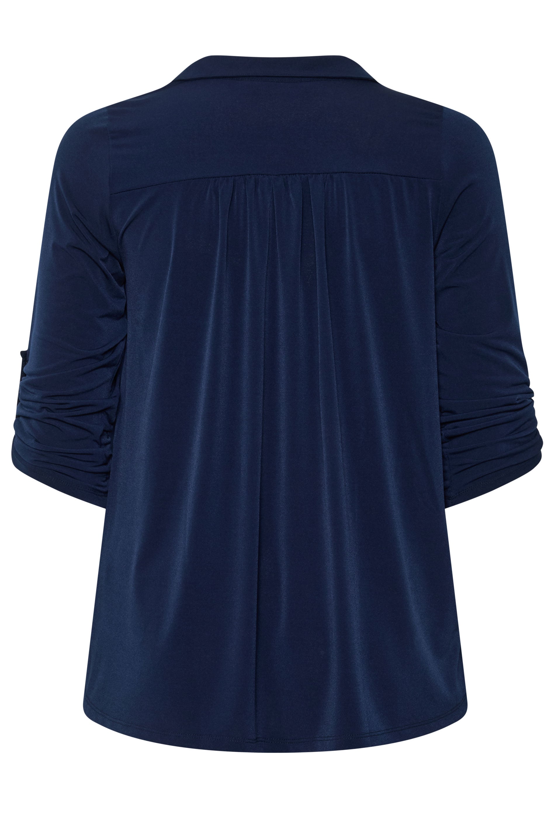 EVANS Plus Size Navy Blue Long Sleeve Blouse | Evans  2