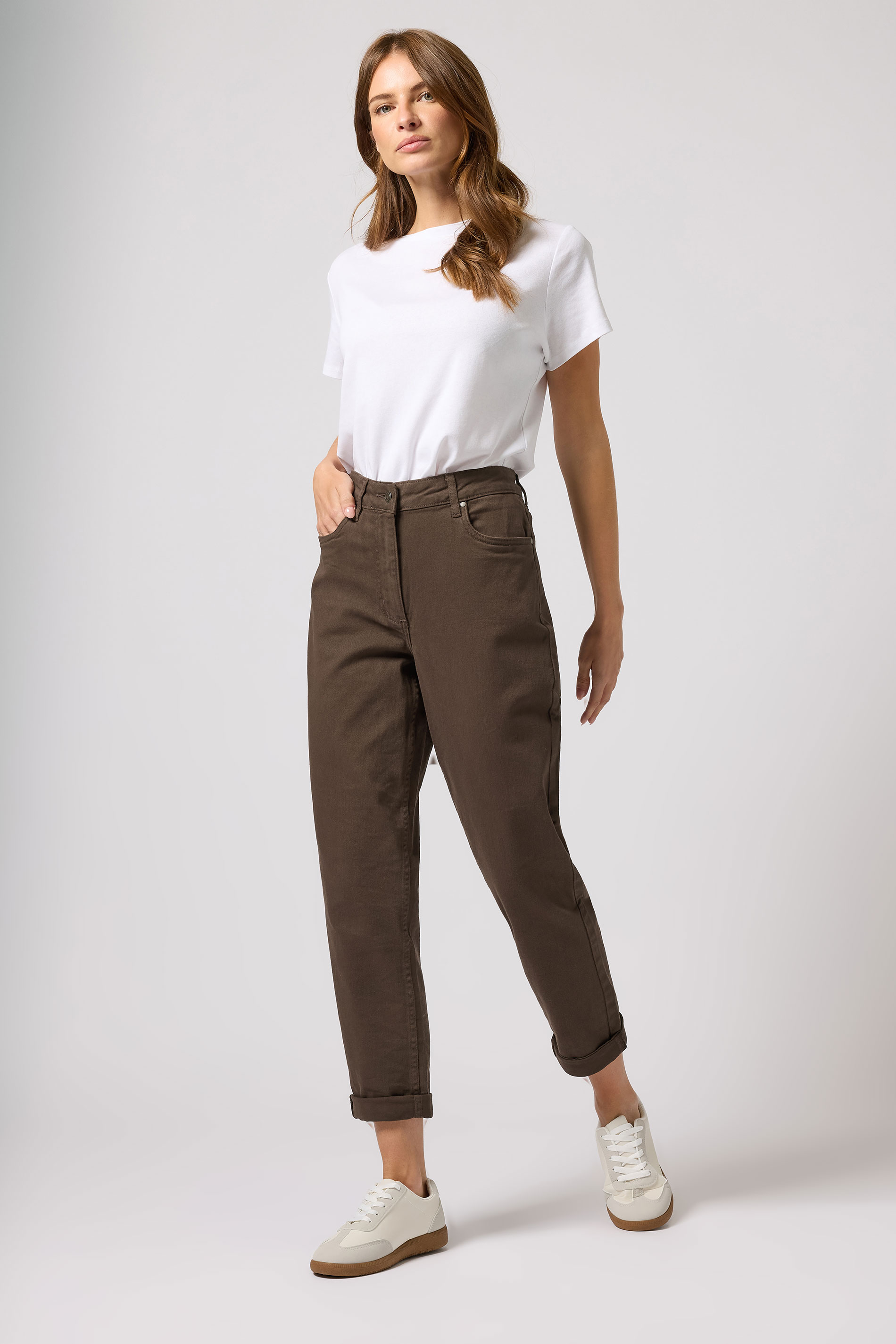 M&Co Chocolate Brown Mom Jeans | M&Co 2