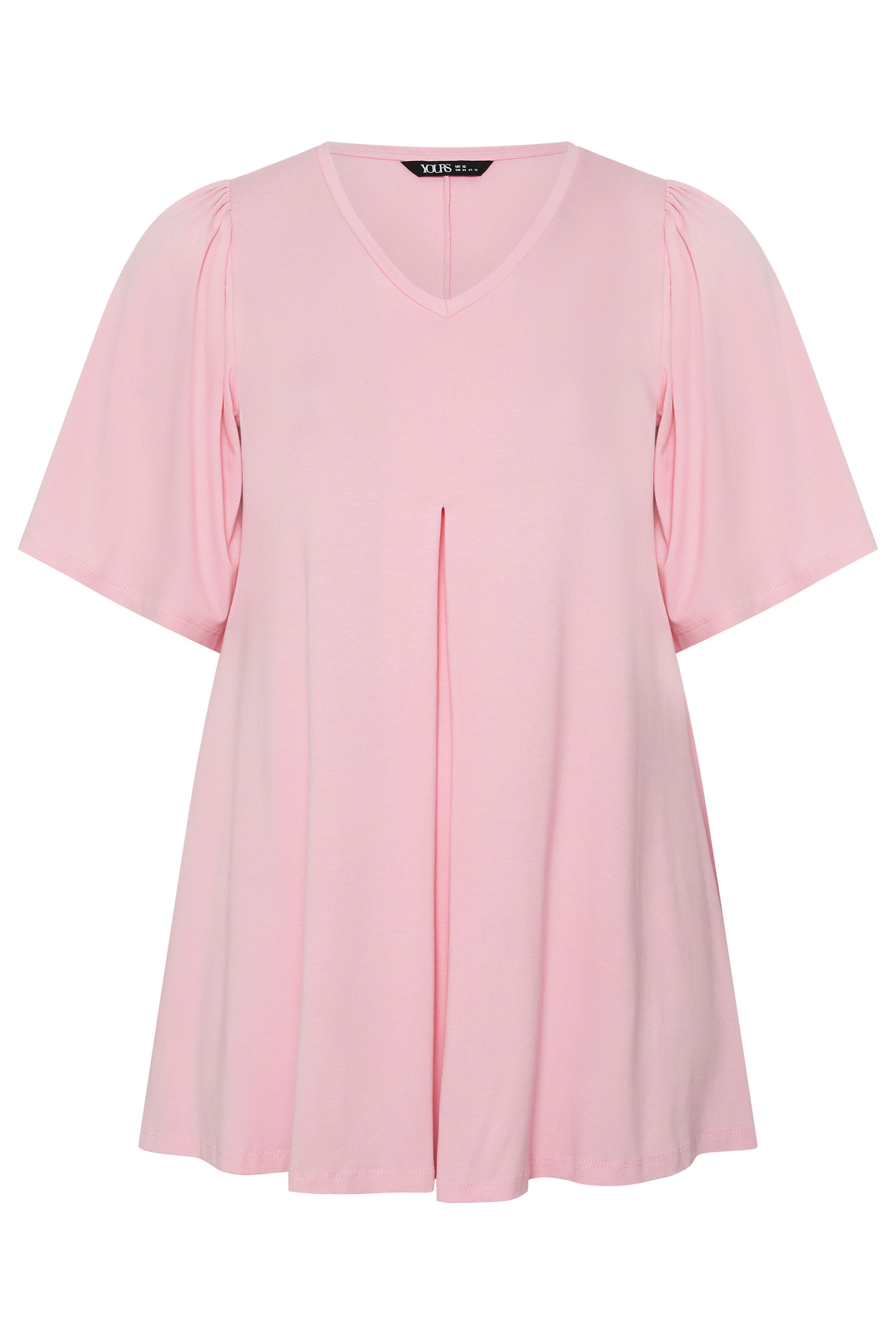 YOURS Plus Size Pink Pleated Front Swing Top | Yours Clothing 5