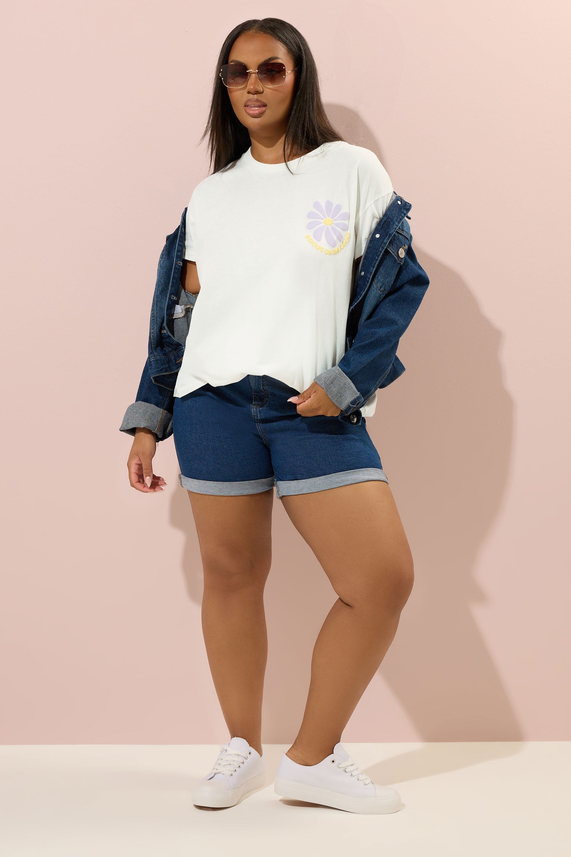 YOURS Plus Size Ivory White 'Focus On The Good' Graphic Back Print T-Shirt | Yours Clothing 4