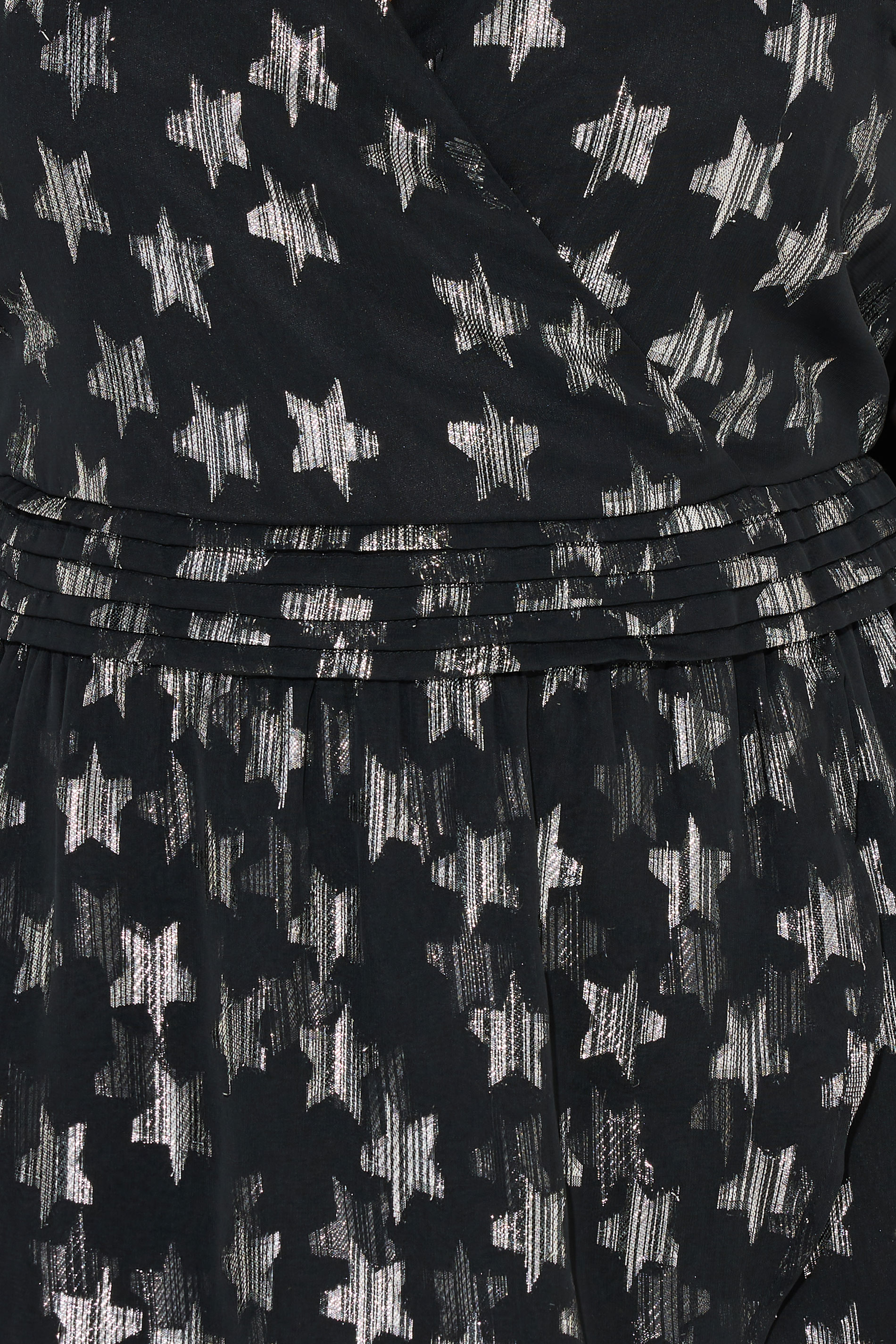 YOURS Plus Size Black Metallic Star Mini Dress | Yours Clothing 5