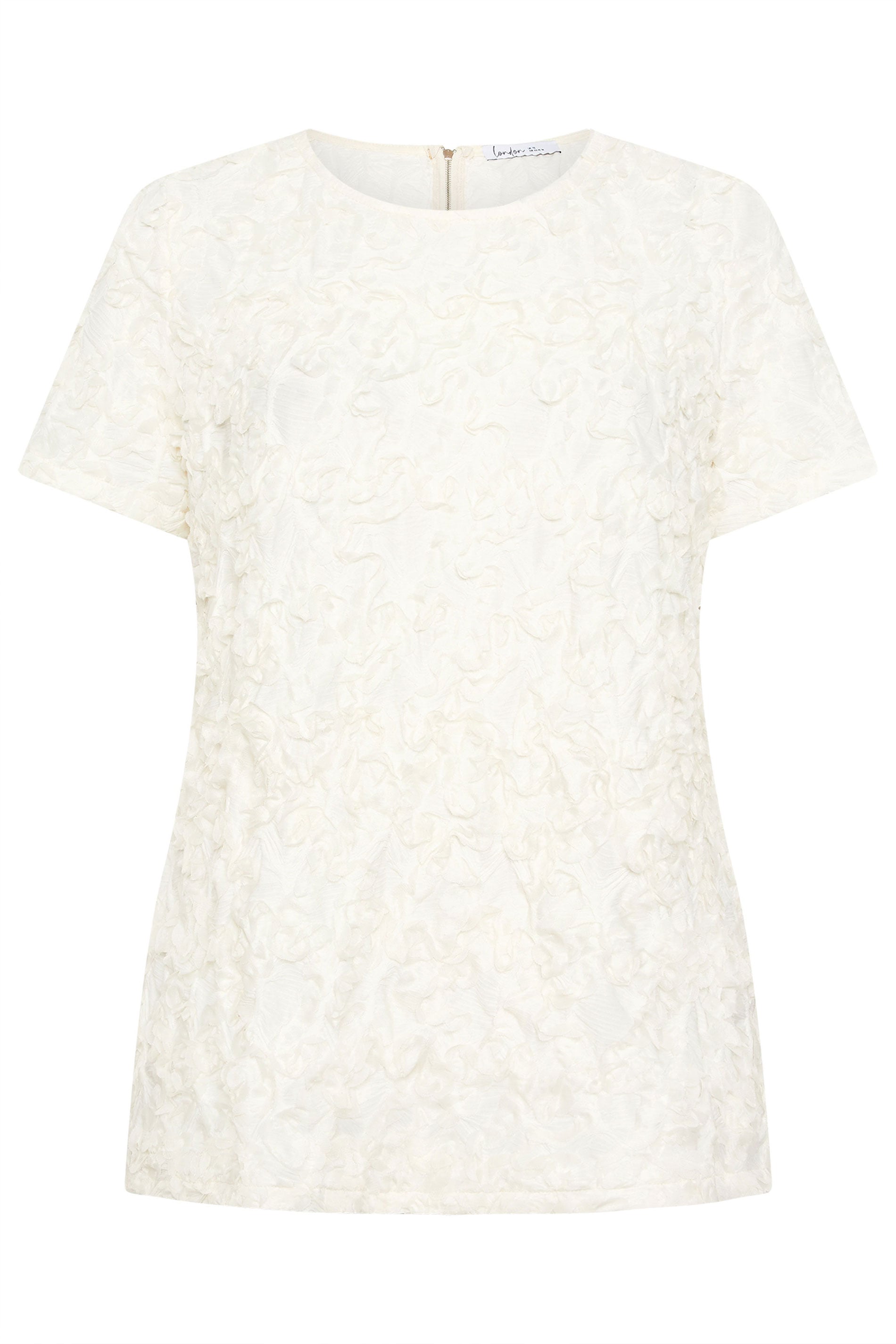 YOURS LONDON Plus Size White Textured Abstract Blouse | Yours Clothing 5