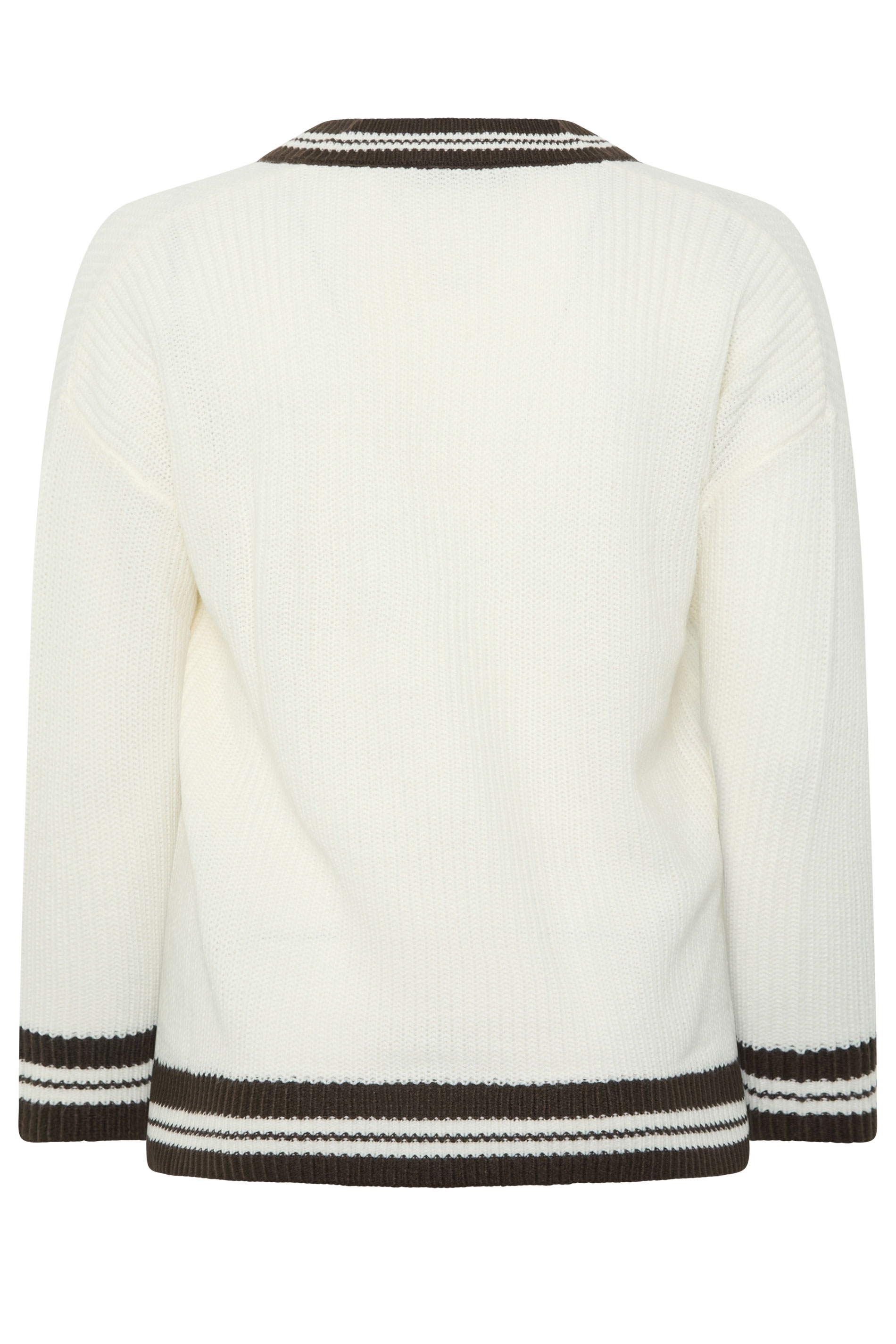 YOURS Plus Size White & Brown Knitted Tennis Jumper | Yours Clothing 2