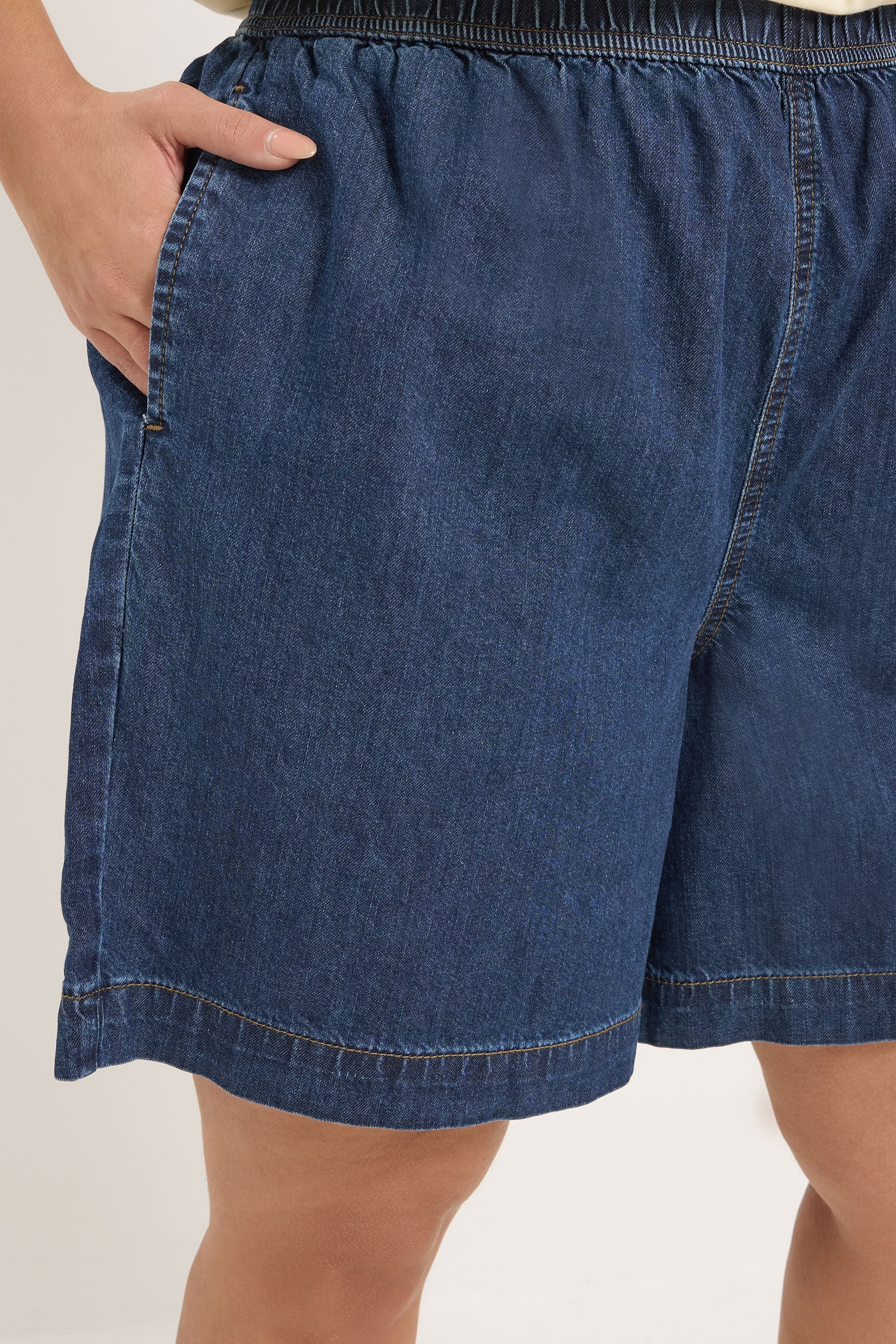 YOURS Plus Size Indigo Blue Denim Shorts | Yours Clothing 4