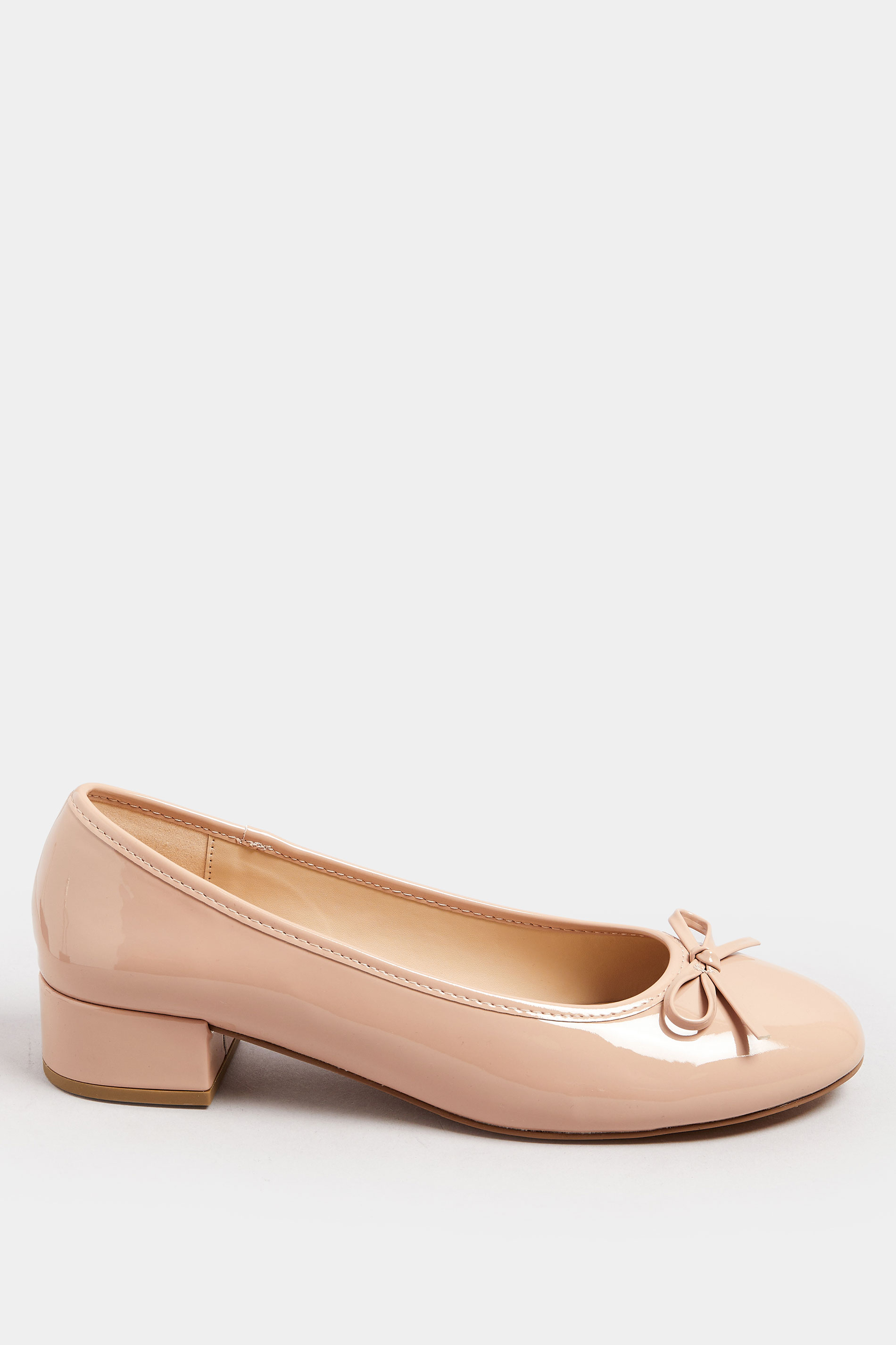 LTS Nude Patent Heeled Ballet Pumps In Standard Fit | Long Tall Sally 2