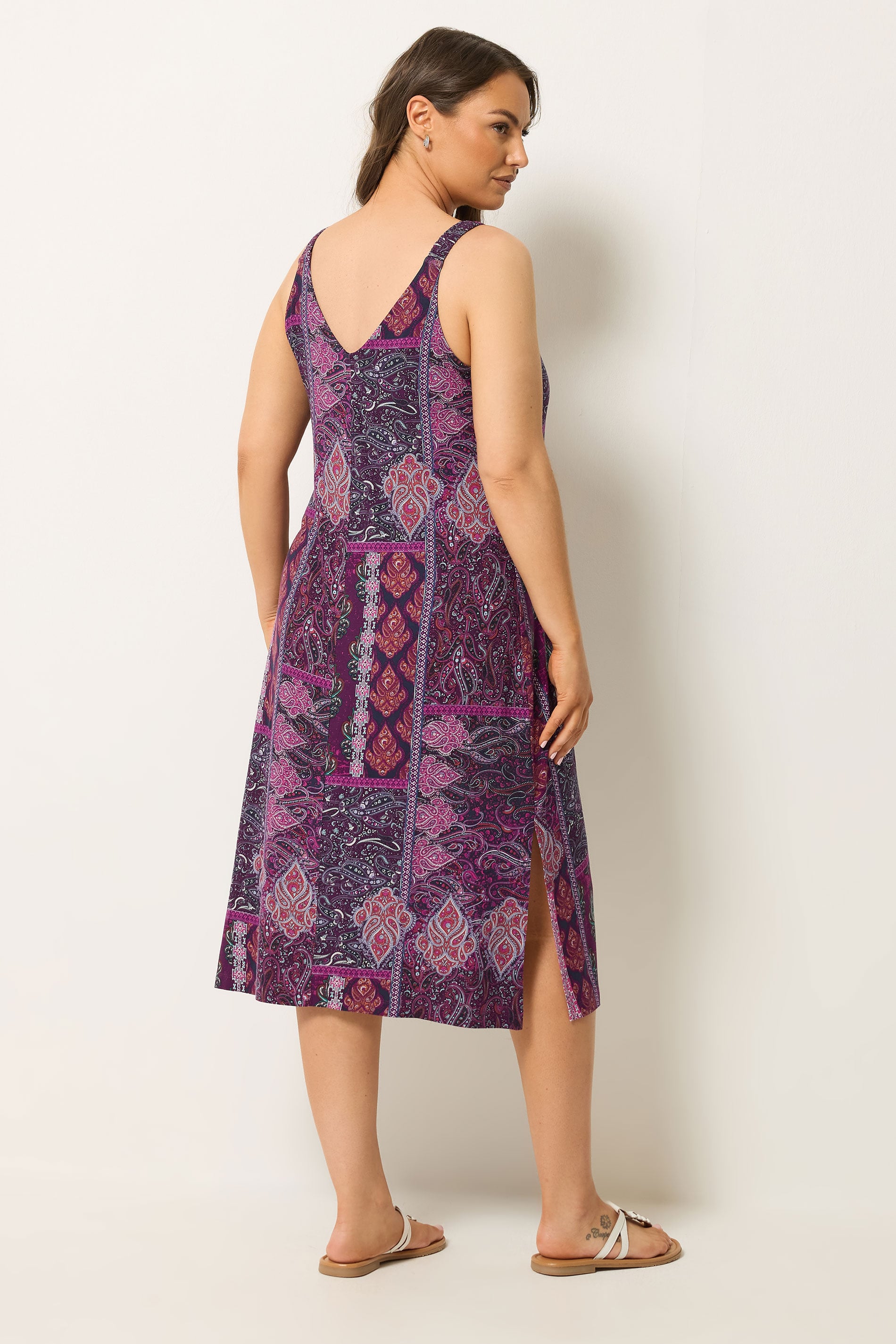 YOURS Plus Size Purple Paisley Throw On Dress | Yours Clothing 2