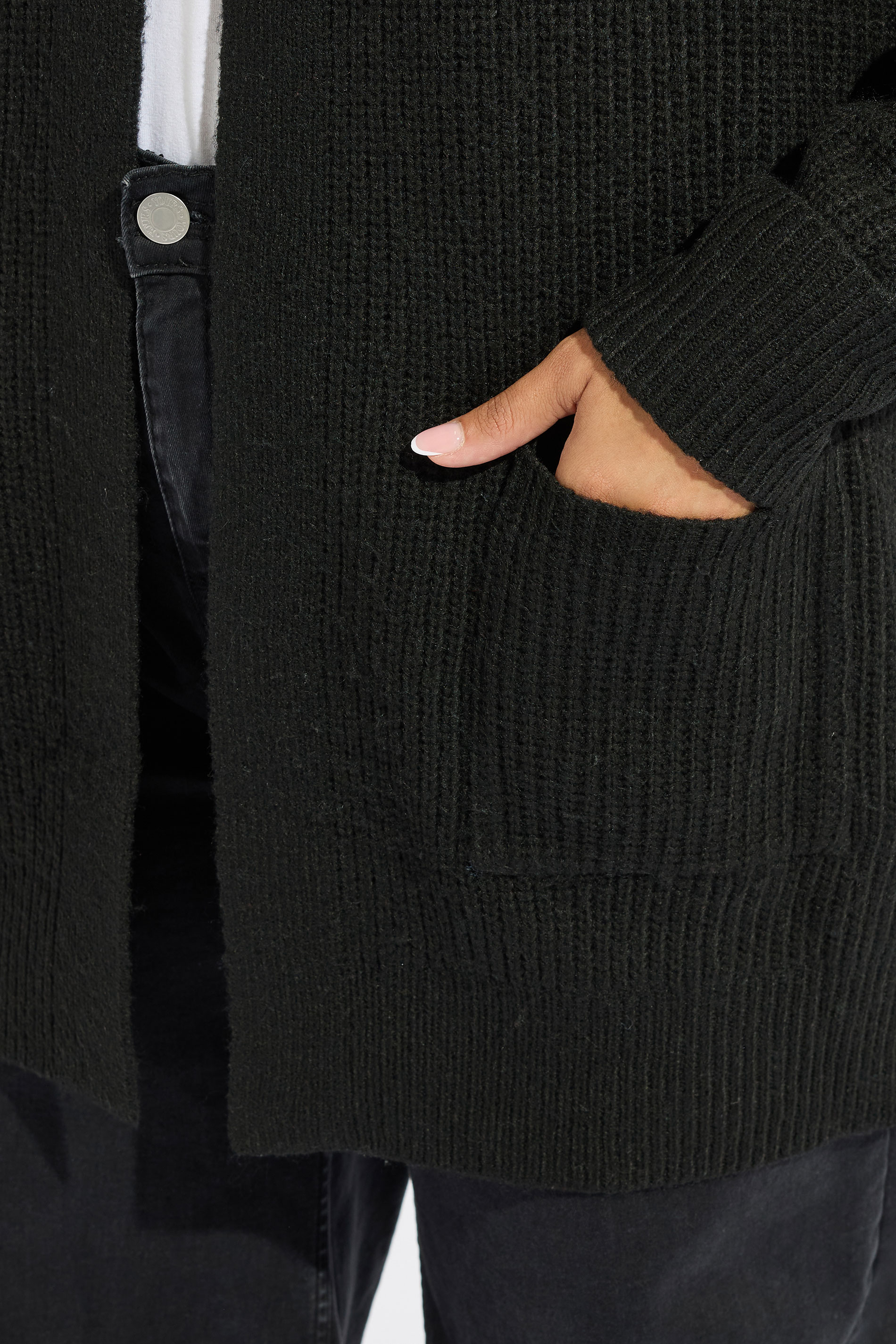 YOURS Plus Size Black Soft Touch Knitted Cardigan | Yours Clothing 4