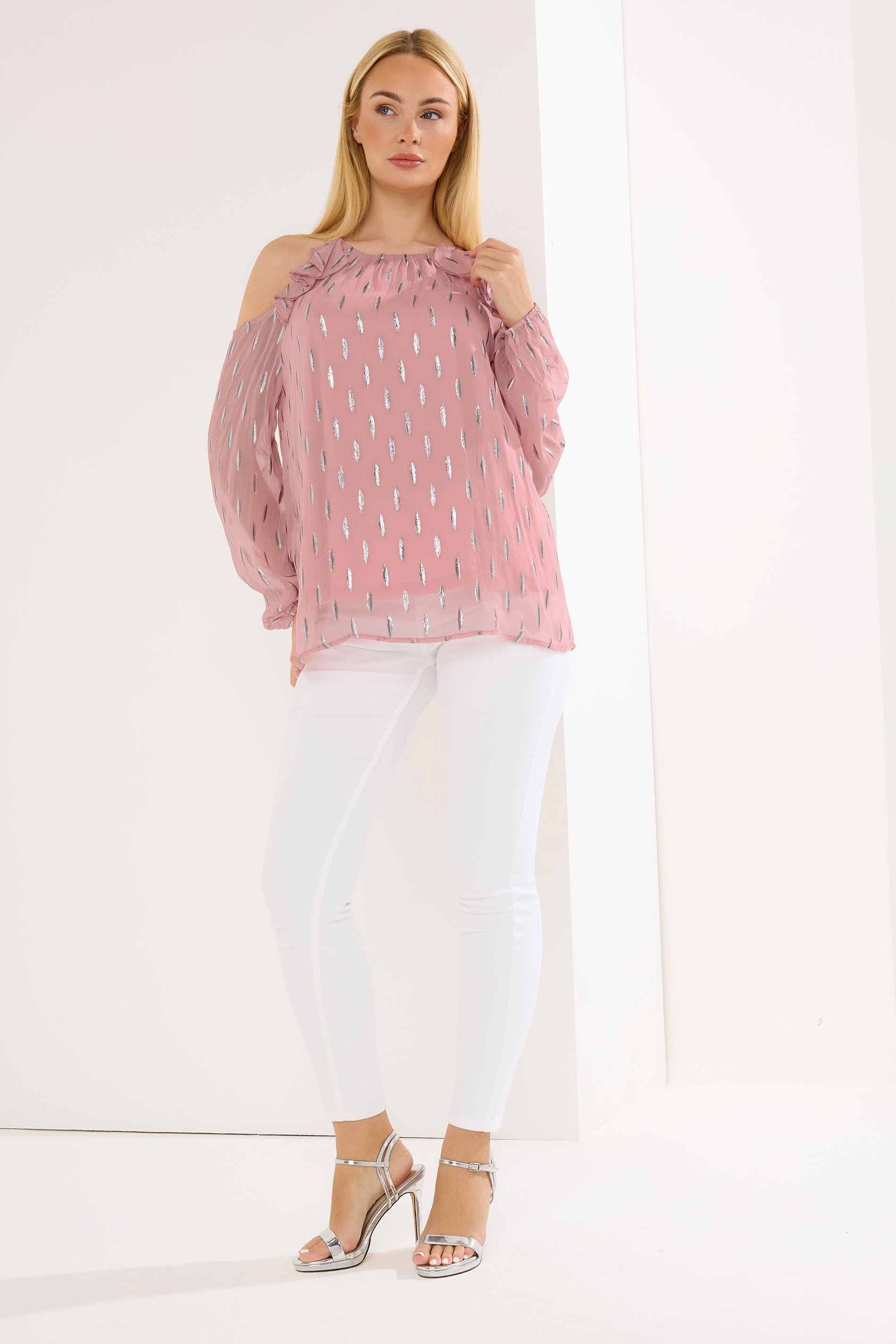 STAR Pink Metallic Cold Shoulder Top | StarByJM 2