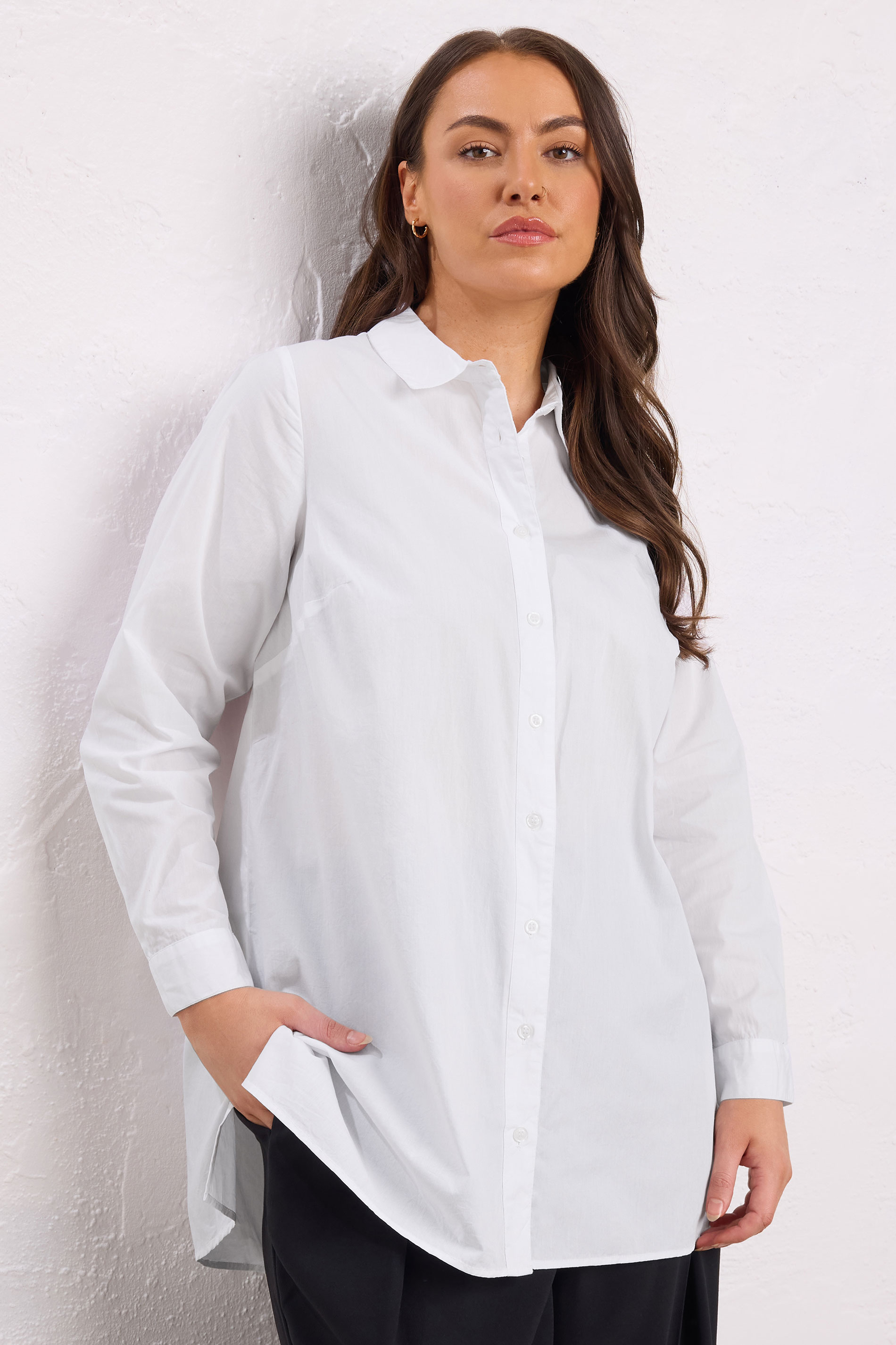 EVANS Plus Size White Poplin Shirt | Evans 3