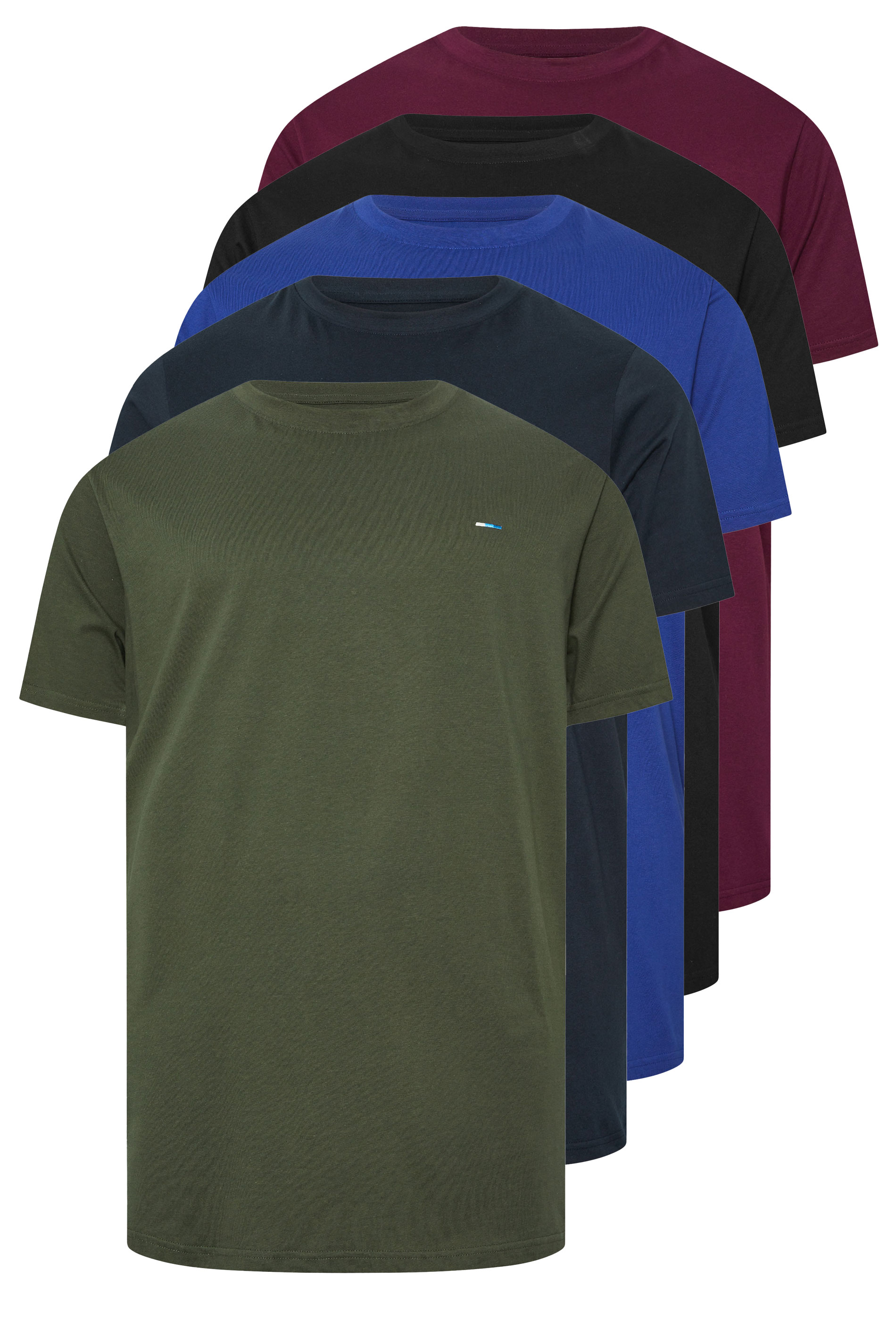BadRhino Big & Tall Black/Blue/Red/Green/Navy 5 Pack Extra Long T-Shirts | BadRhino 1