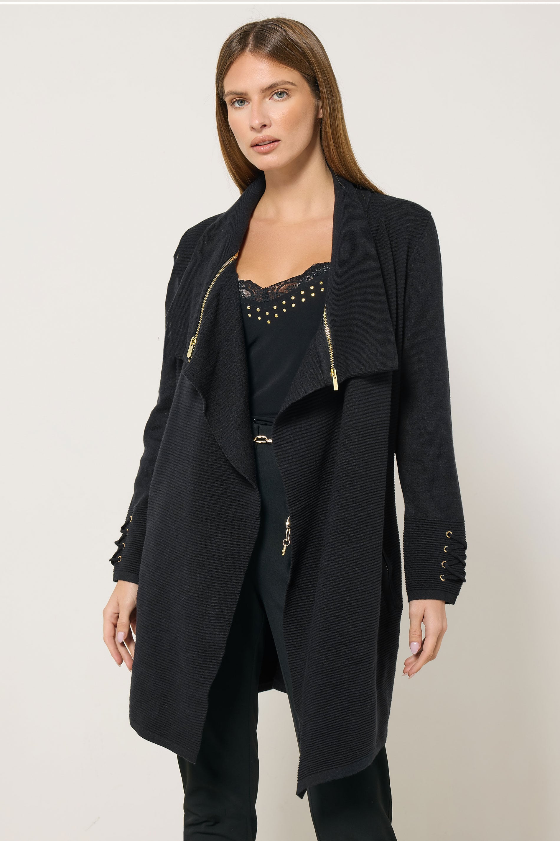 STAR Black Zip Detail Cardigan | StayByJM 3