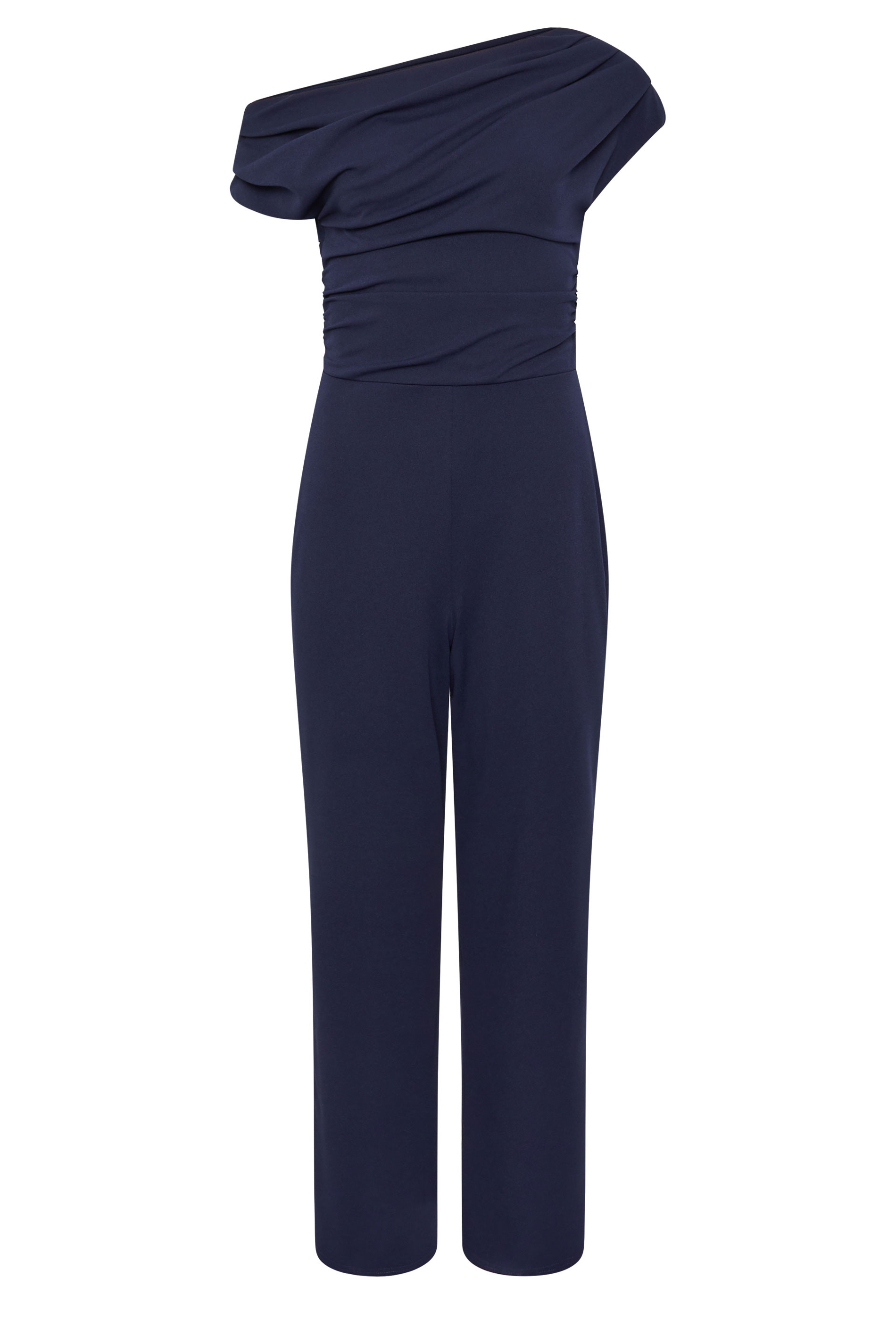STAR Navy Blue Wide Leg Draped Jumpsuit | StarBYJM 1