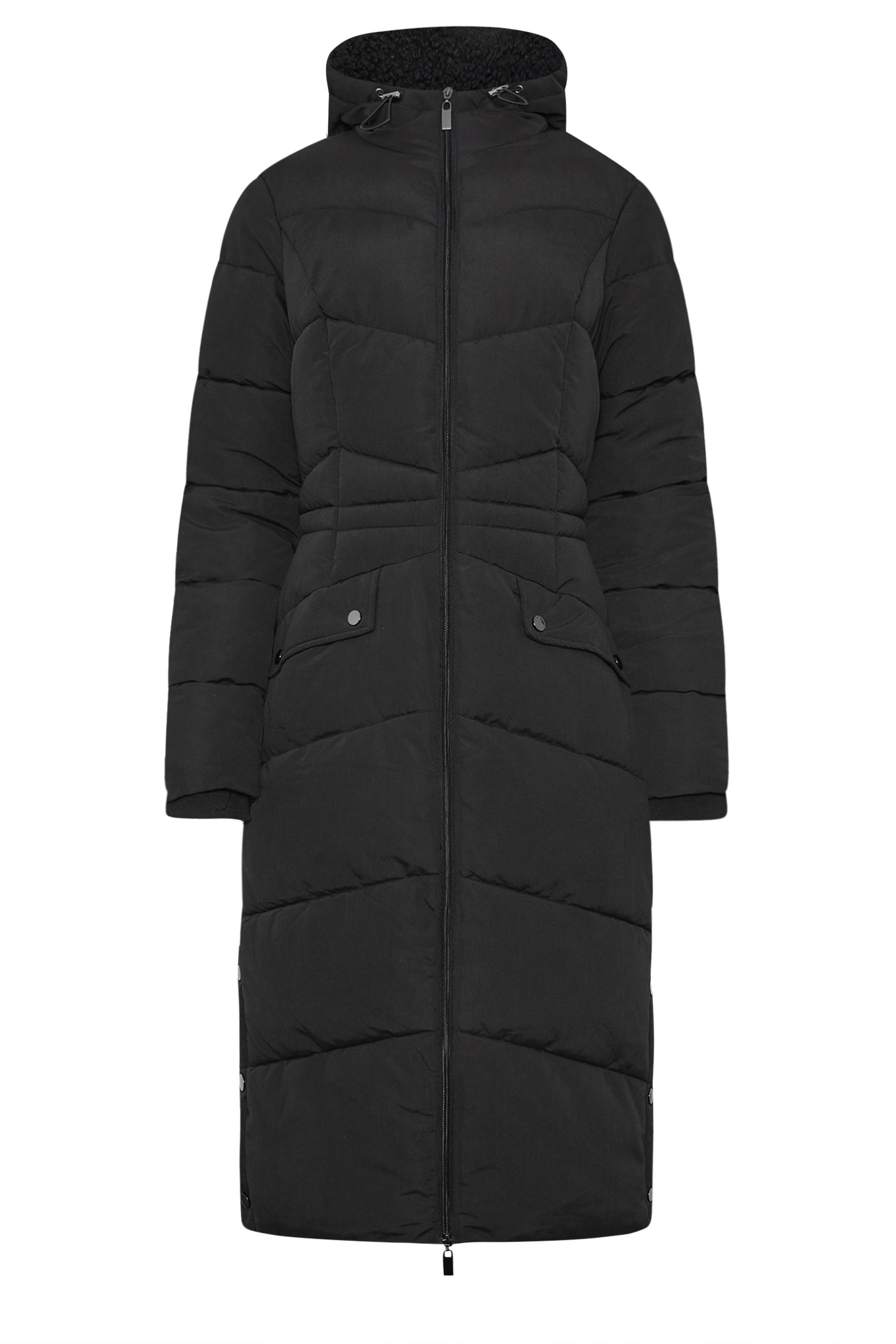 LTS Tall Women's Black Borg Hooded Padded Coat | Long Tall Sally  5