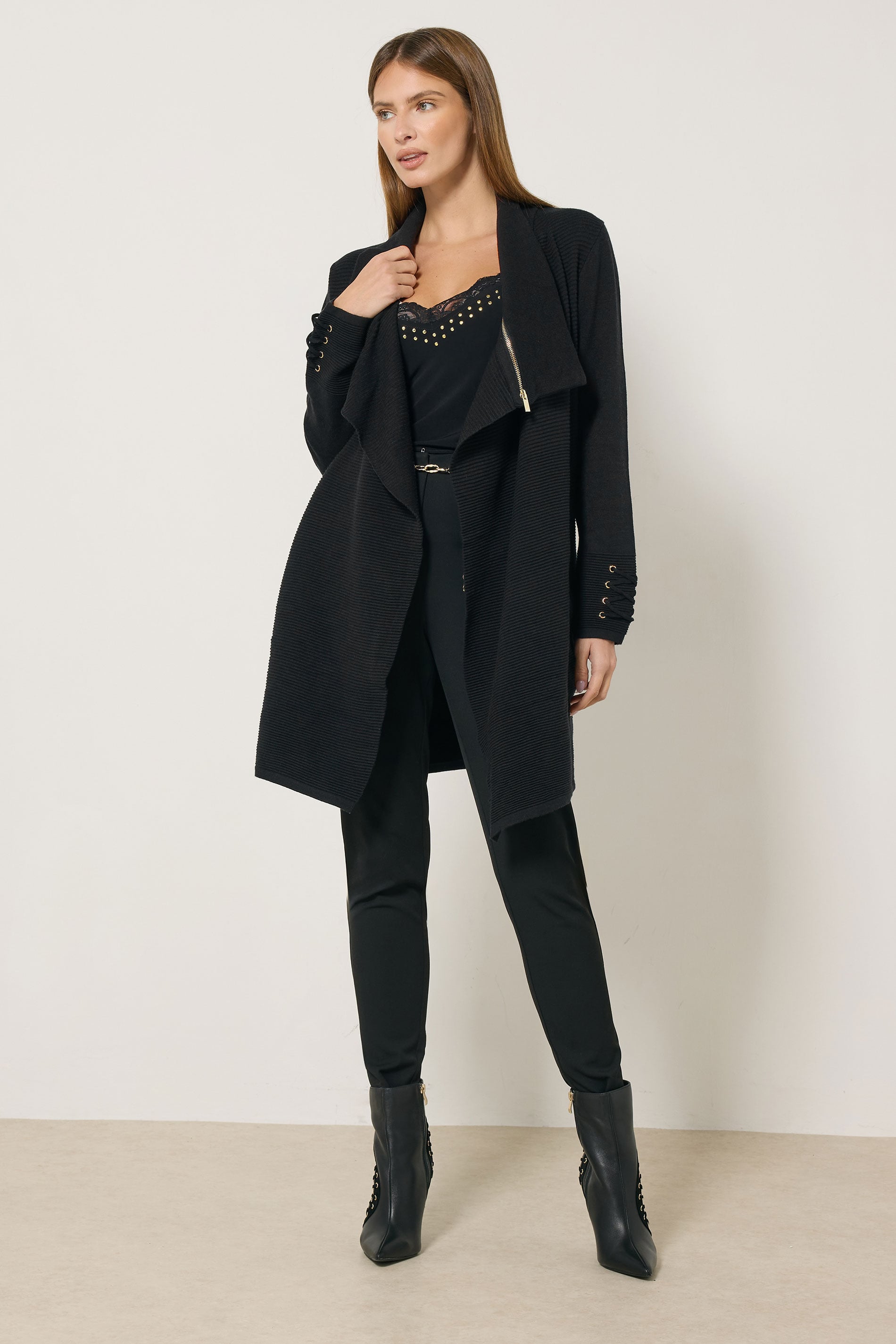 STAR Black Zip Detail Cardigan | StayByJM 1