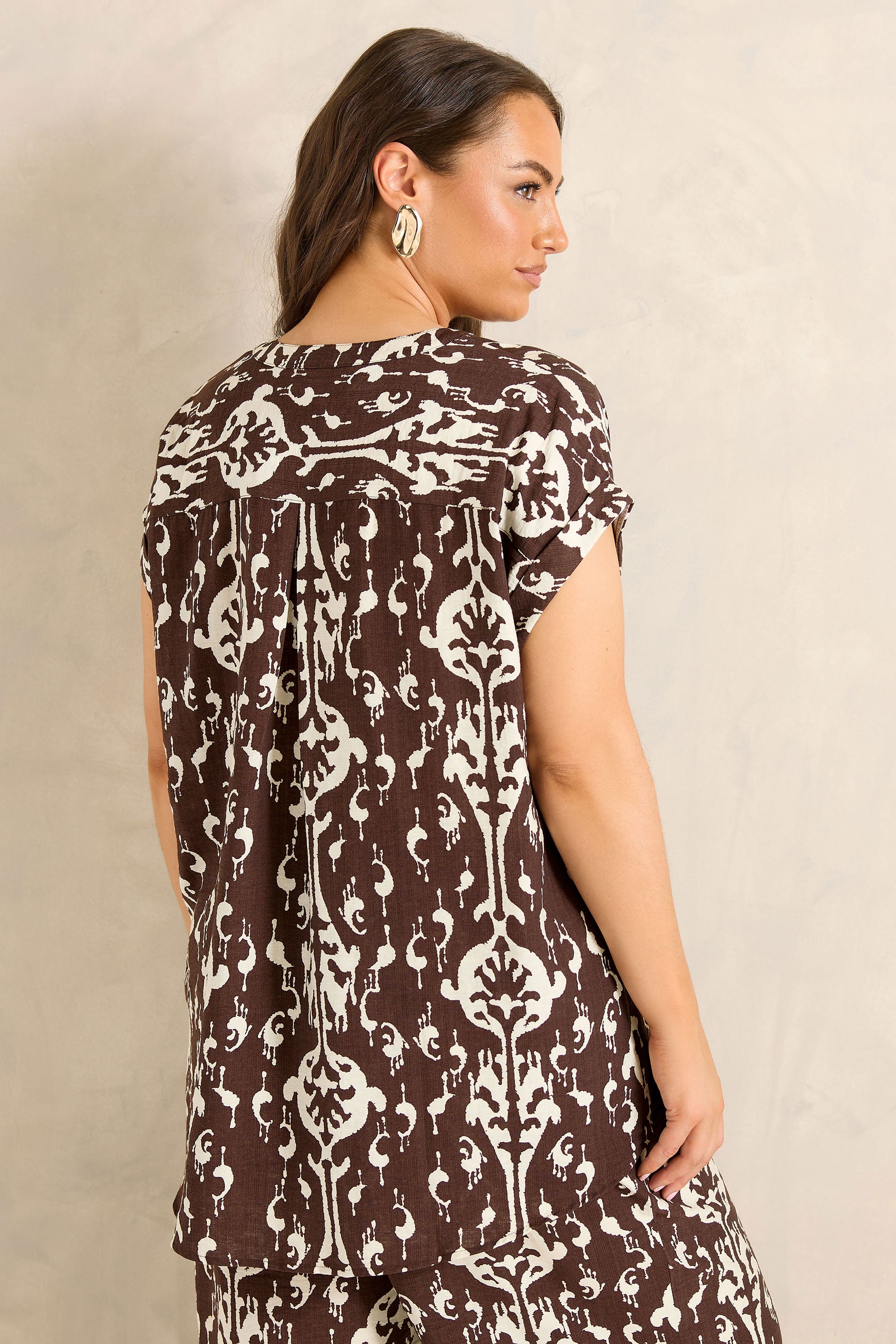 EVANS Plus Size Chocolate Top & Trouser Set | Evans 2