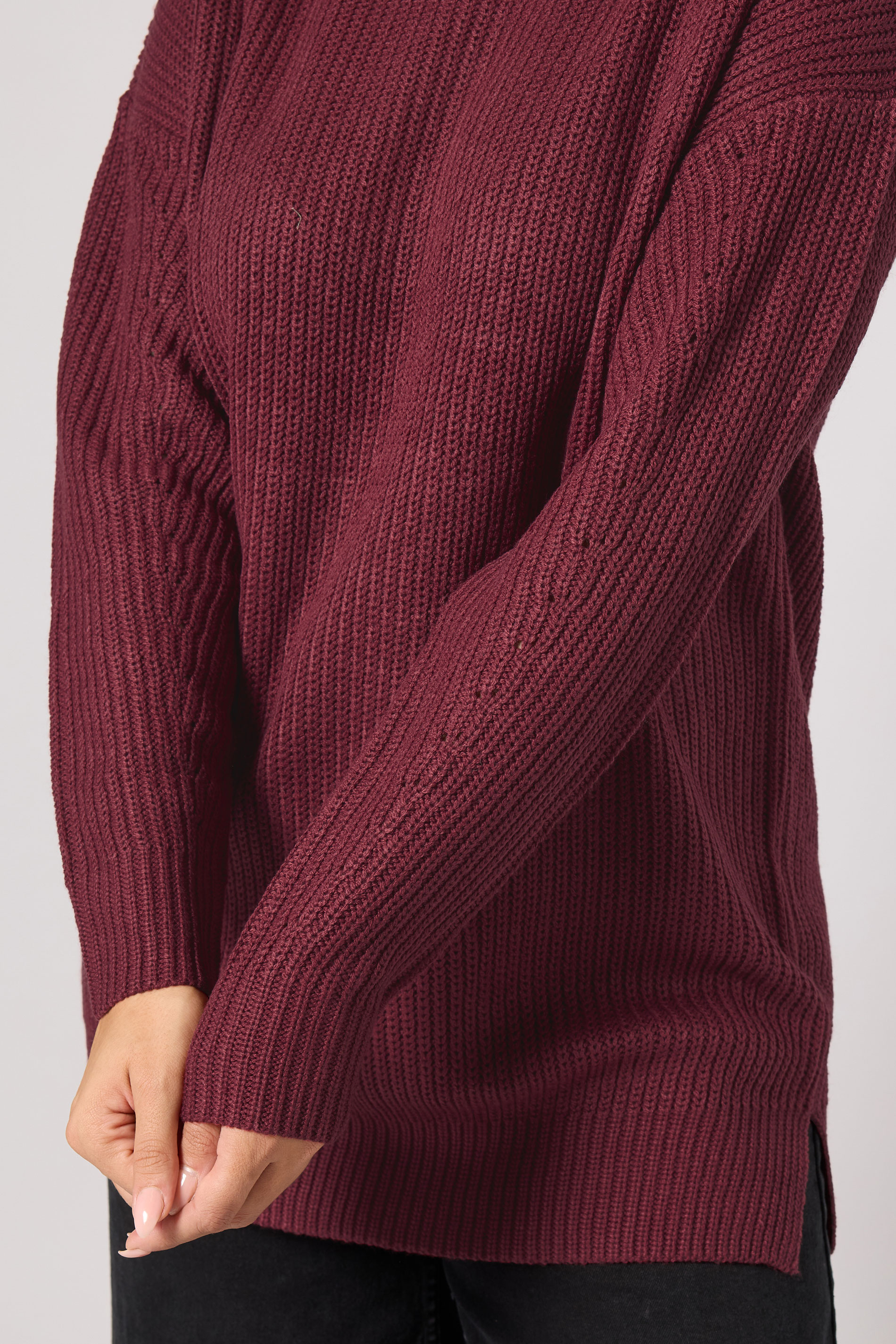 YOURS Plus Size Berry Red Drop Shoulder Jumper | Yours Clothing 4