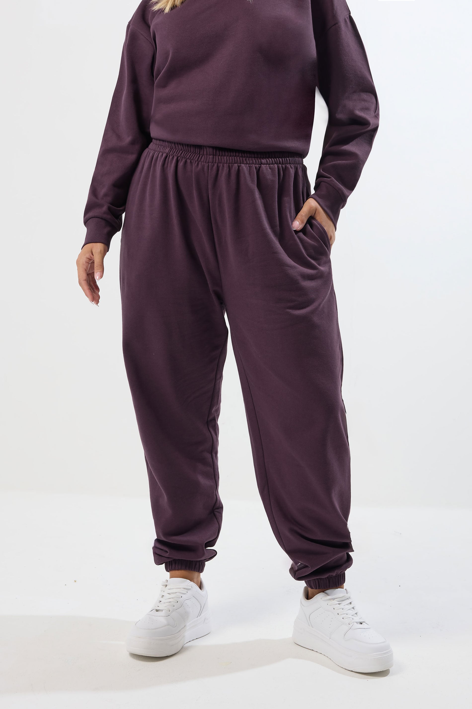 YOURS Plus Size Purple Cuffed Leg Joggers | Yours Clothing 1