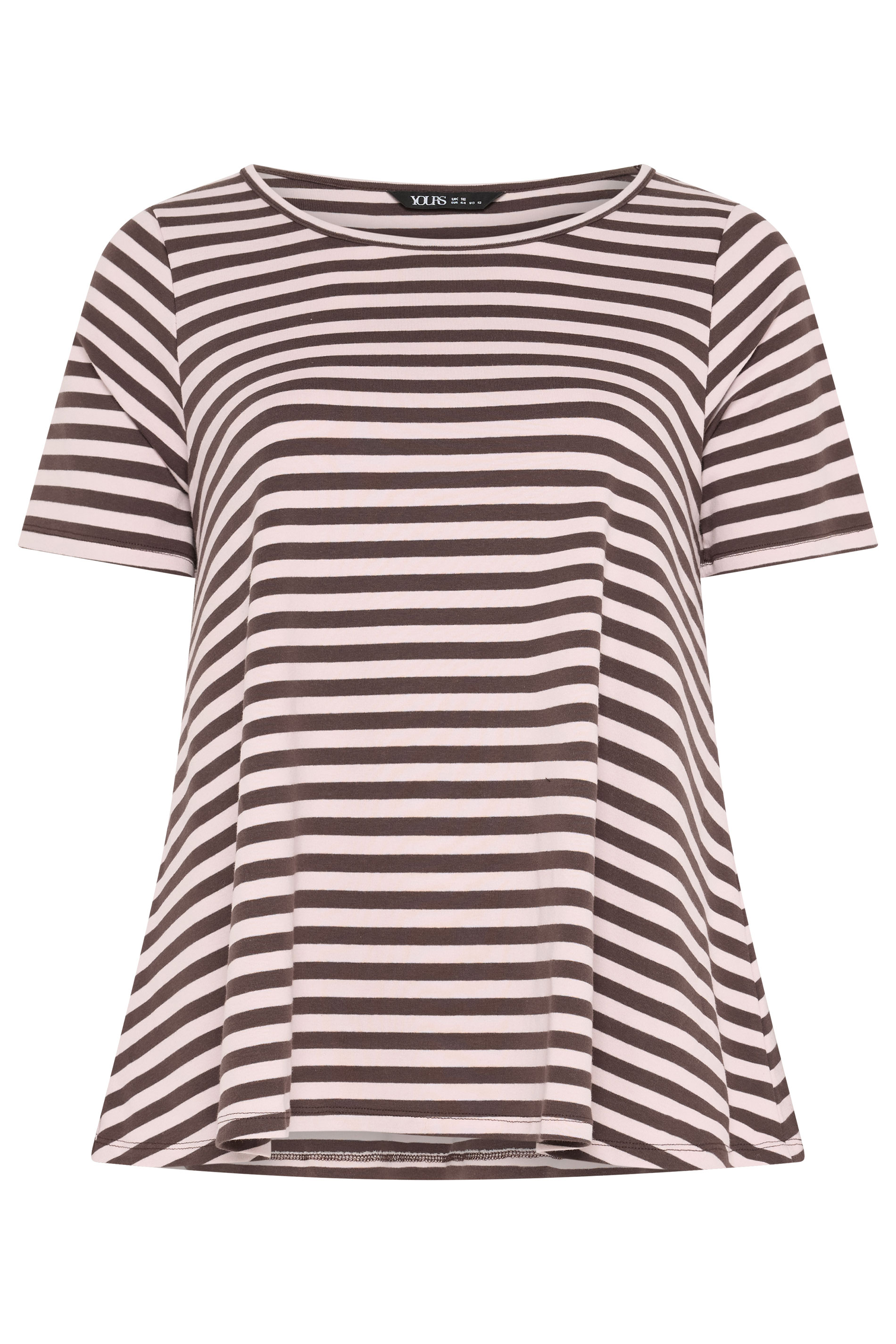 YOURS Plus Size Chocolate Brown & Pink Swing Top | Yours Clothing 5