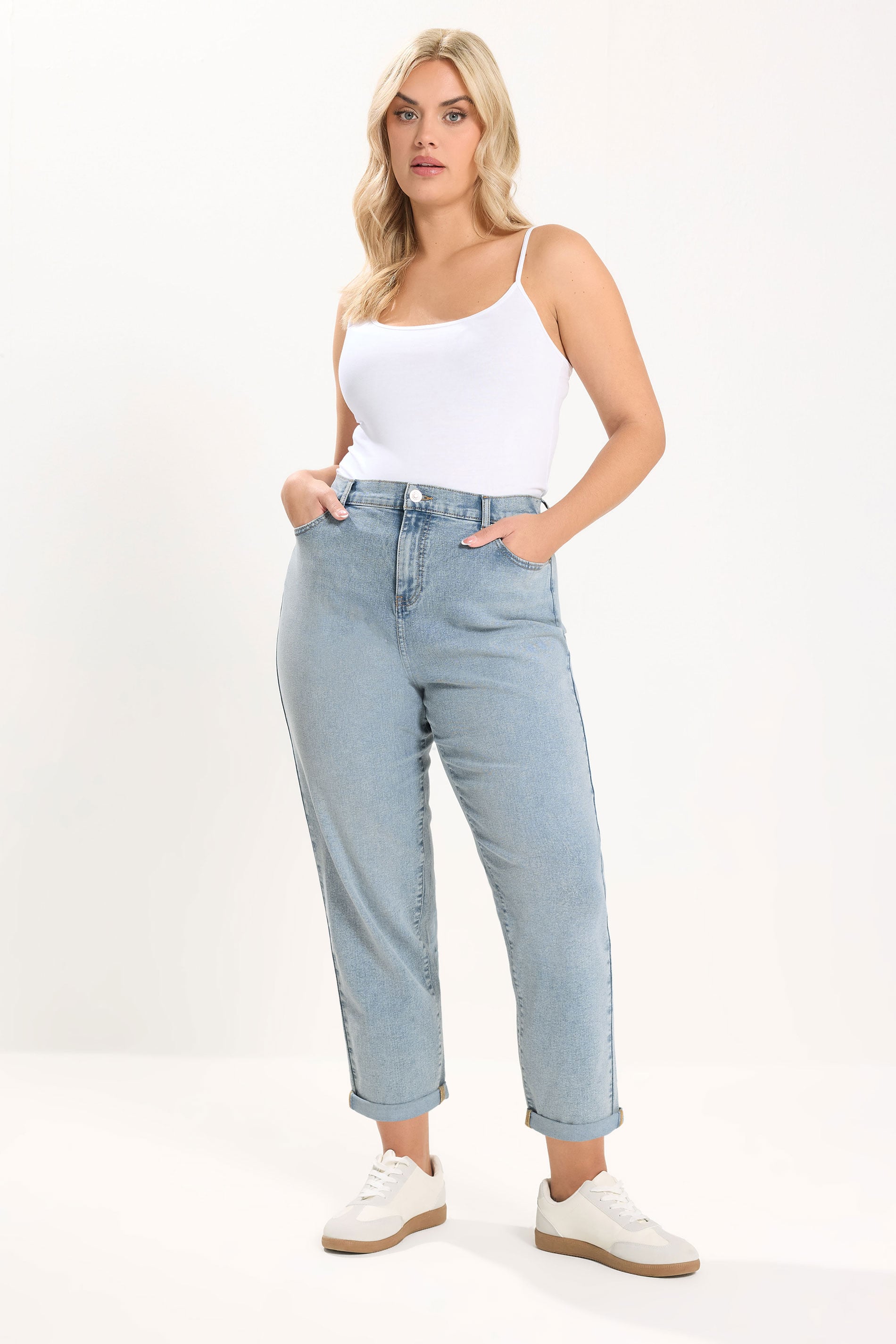 YOURS Plus Size Blue Boyfriend Jeans | Yours Clothing 1