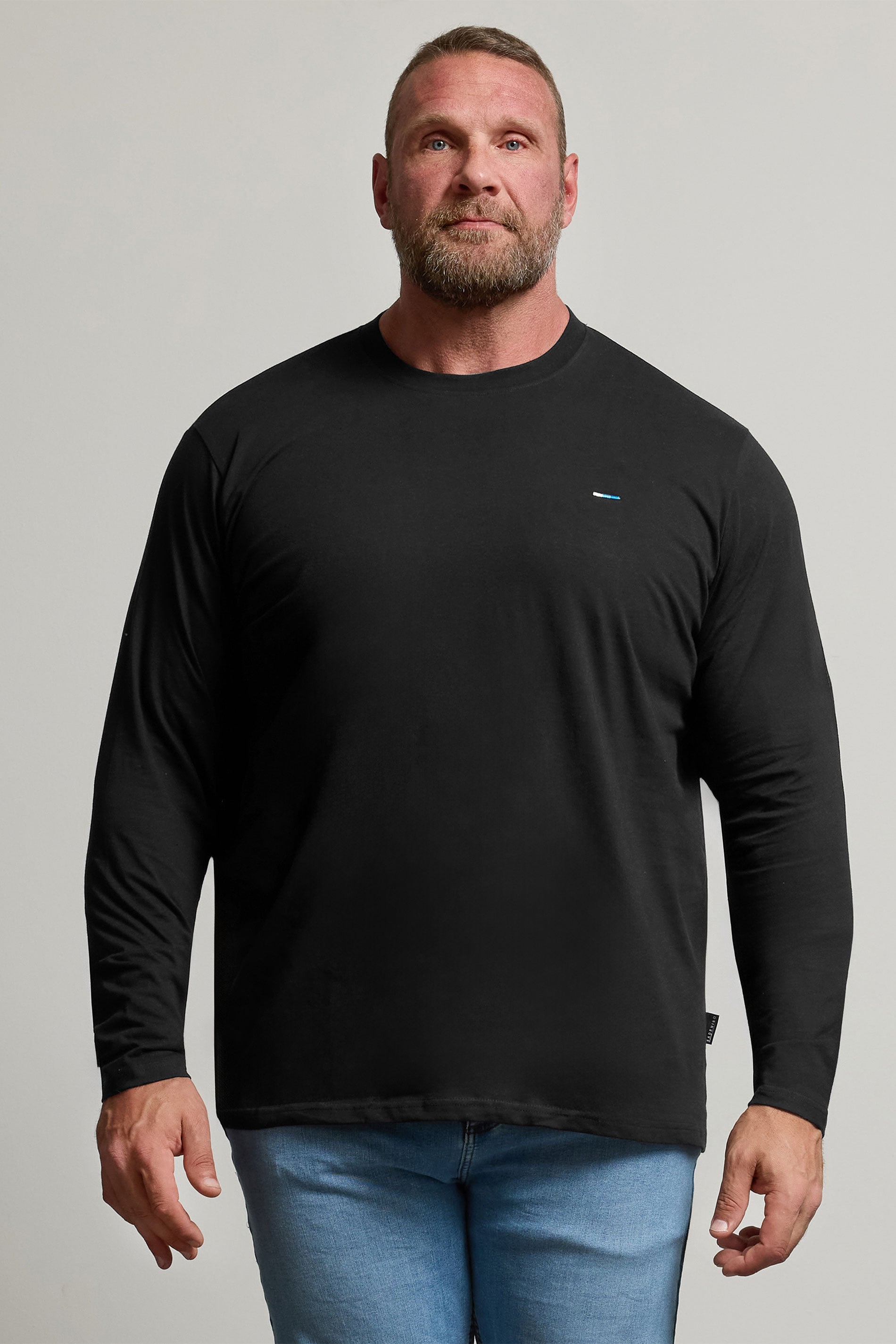 BadRhino Black Plain Long Sleeve T-Shirt | BadRhino 3