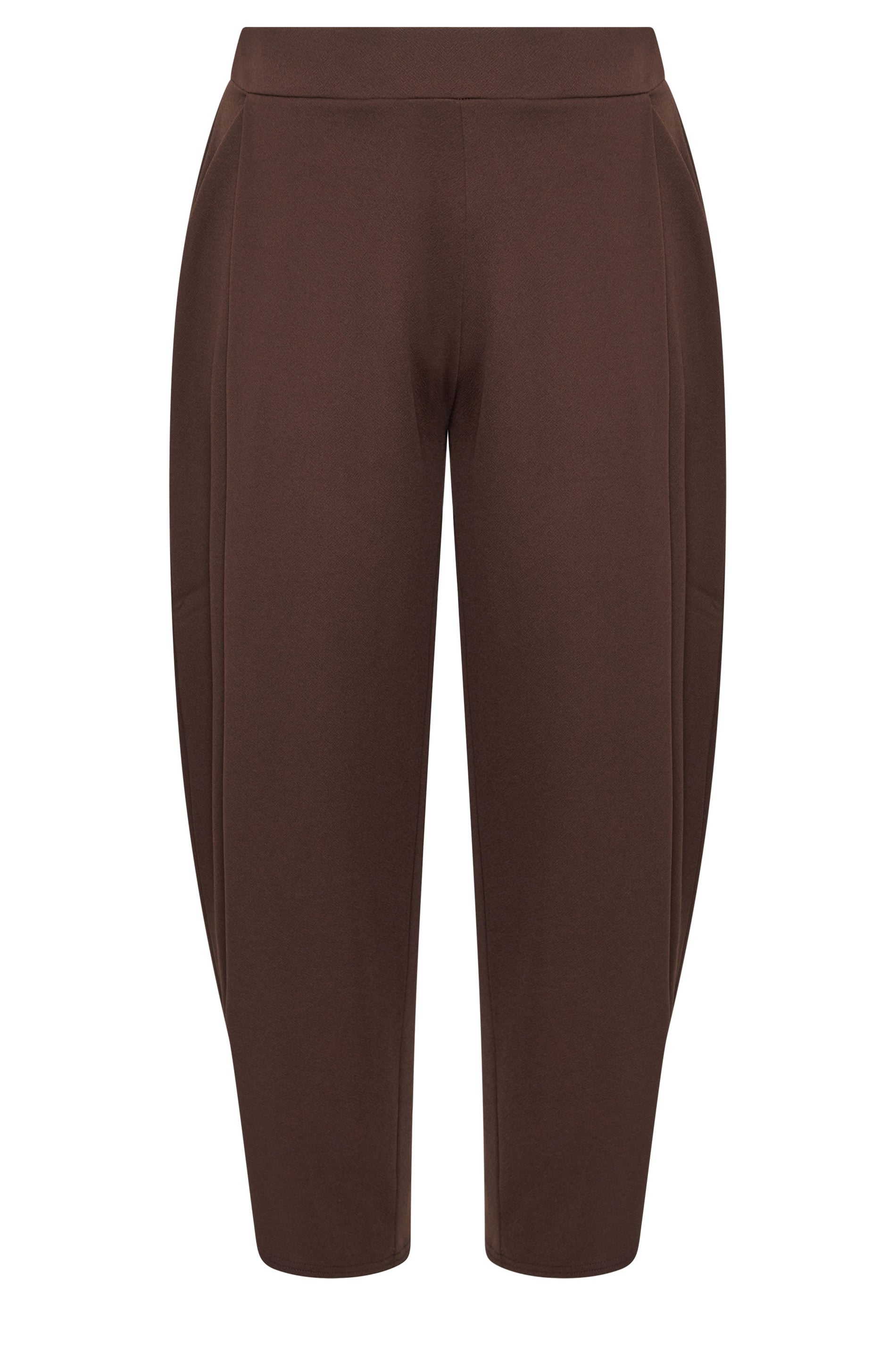 LIMITED COLLECTION Plus Size Chocolate Brown Pleated Barrel Leg Trousers | Yours Clothing 5