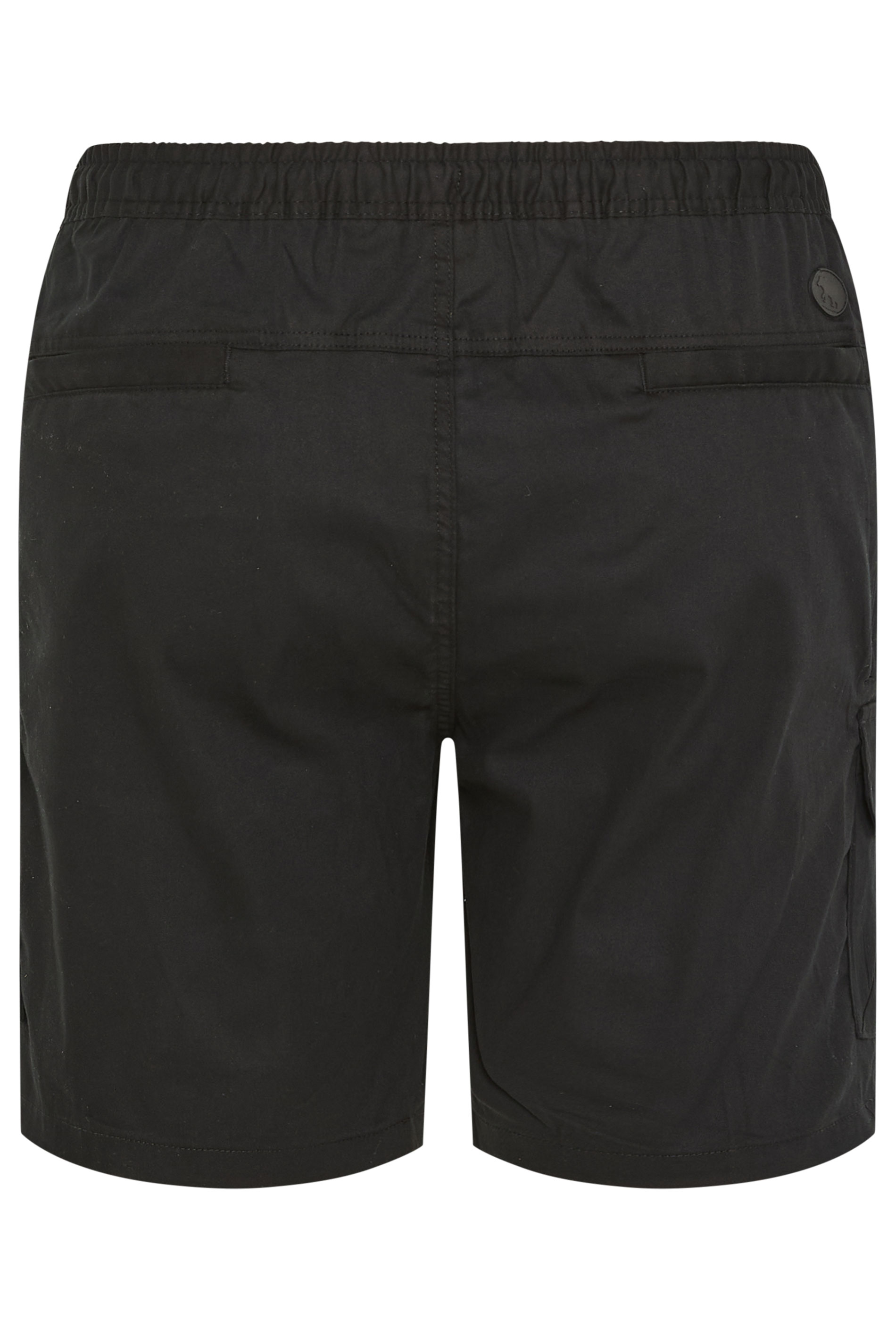 D555 Big & Tall Black Elasticated Stretch Shorts | BadRhino 4