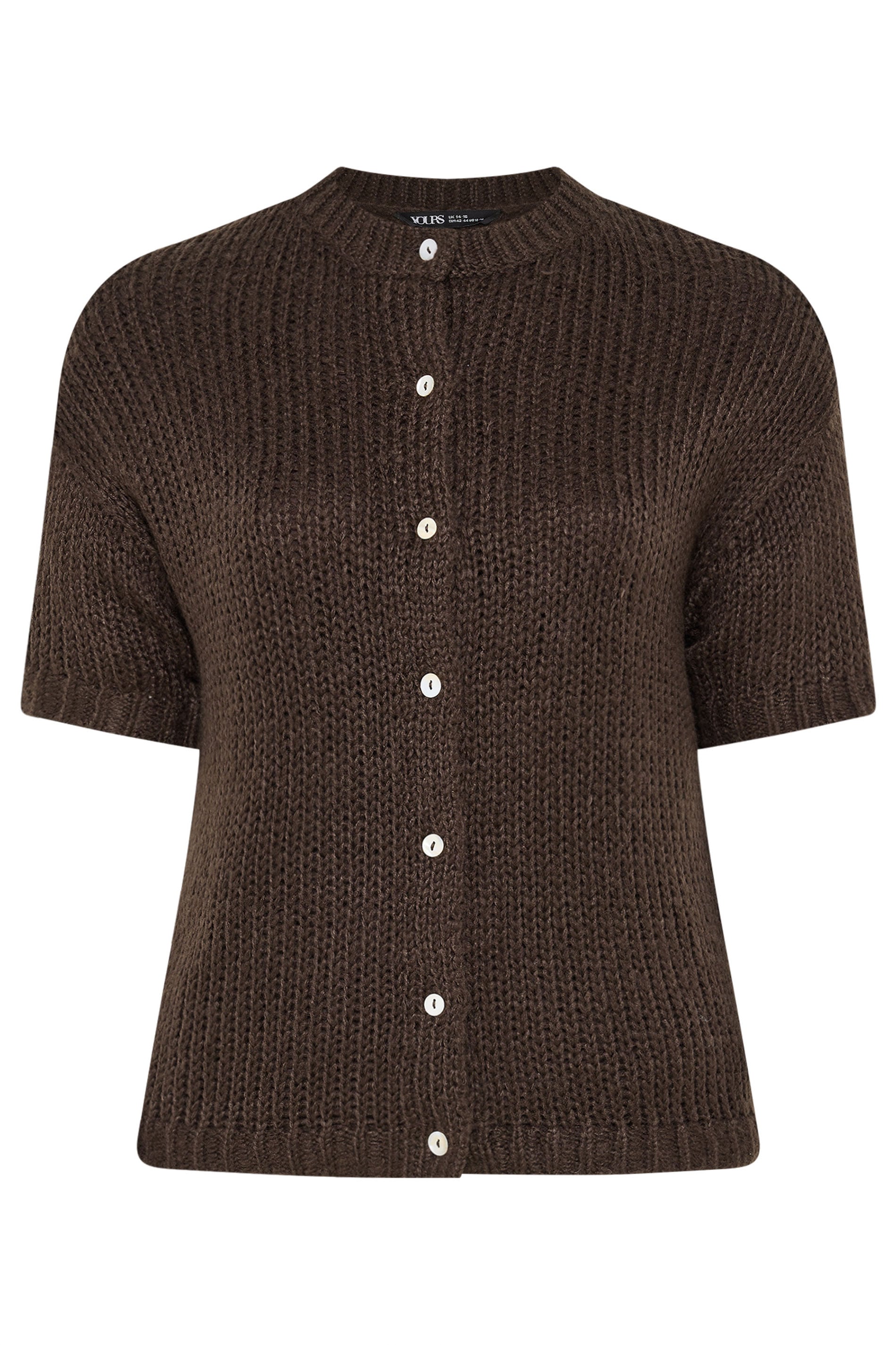 YOURS Plus Size Chocolate Brown Short Sleeve Cardigan Yours Clothing 5