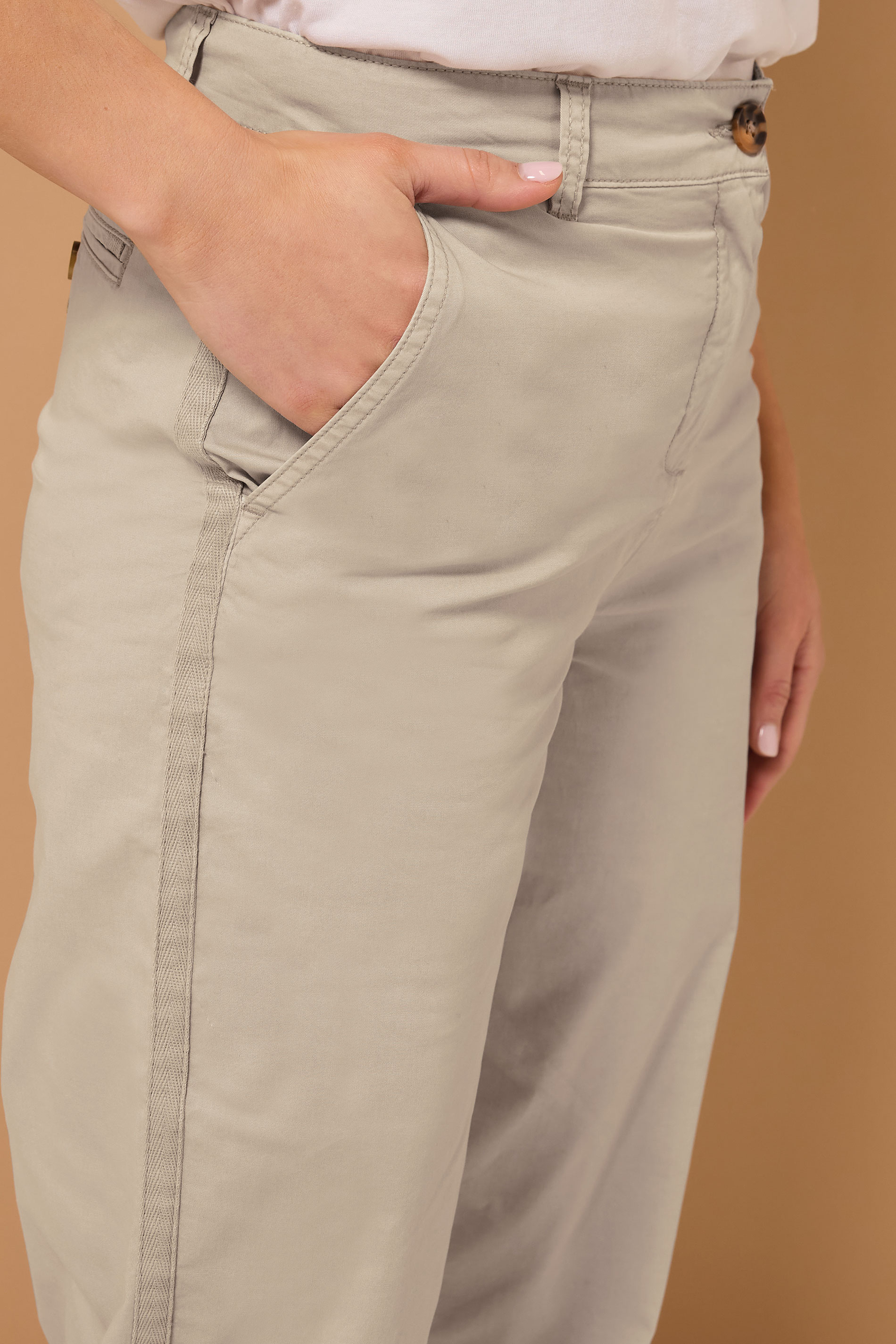 LTS Tall Stone Brown Cotton Straight Leg Chino Jeans | Long Tall Sally 5
