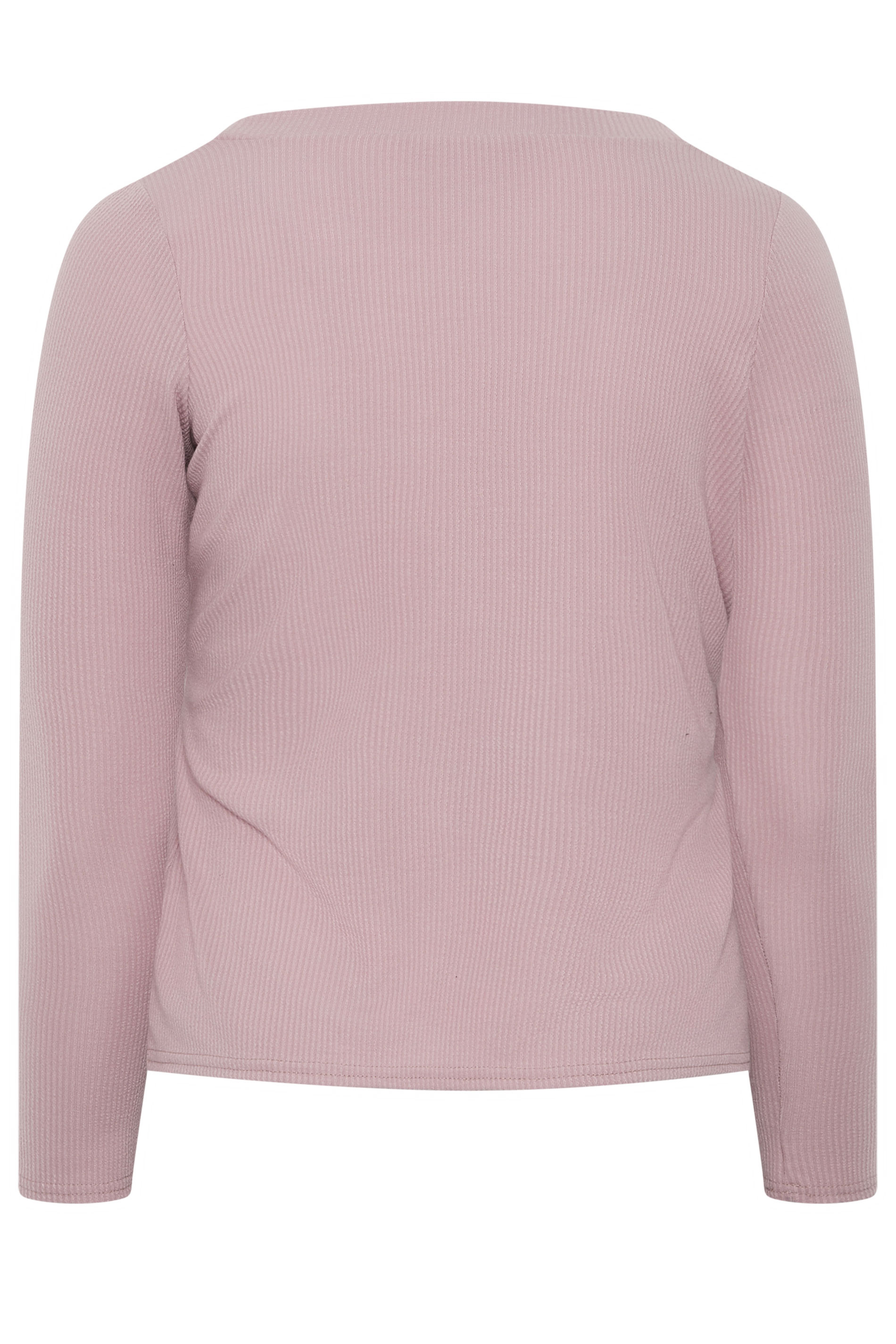 LIMITED COLLECTION Plus Size Pink Ribbed Button Cardigan | Yours Clothing 6