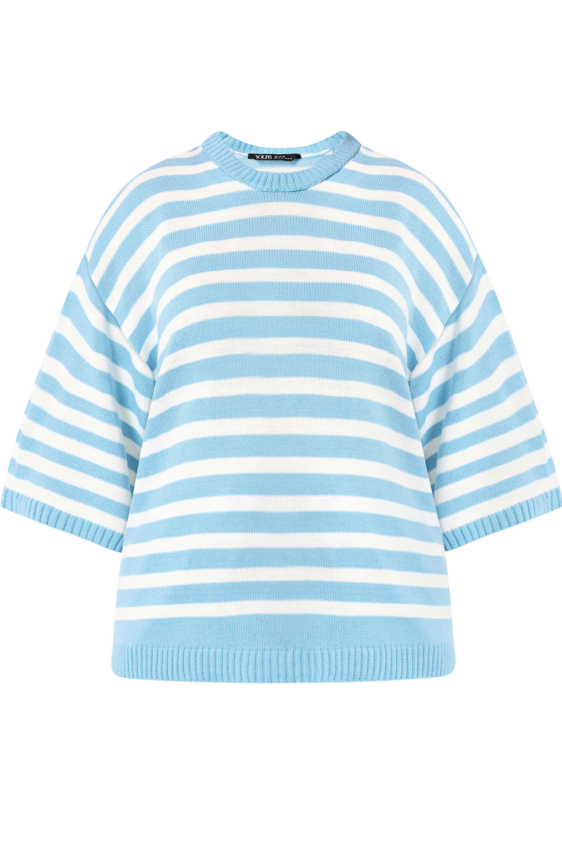 YOURS Plus Size Blue Striped Knitted Jumper | Yours Clothing 5