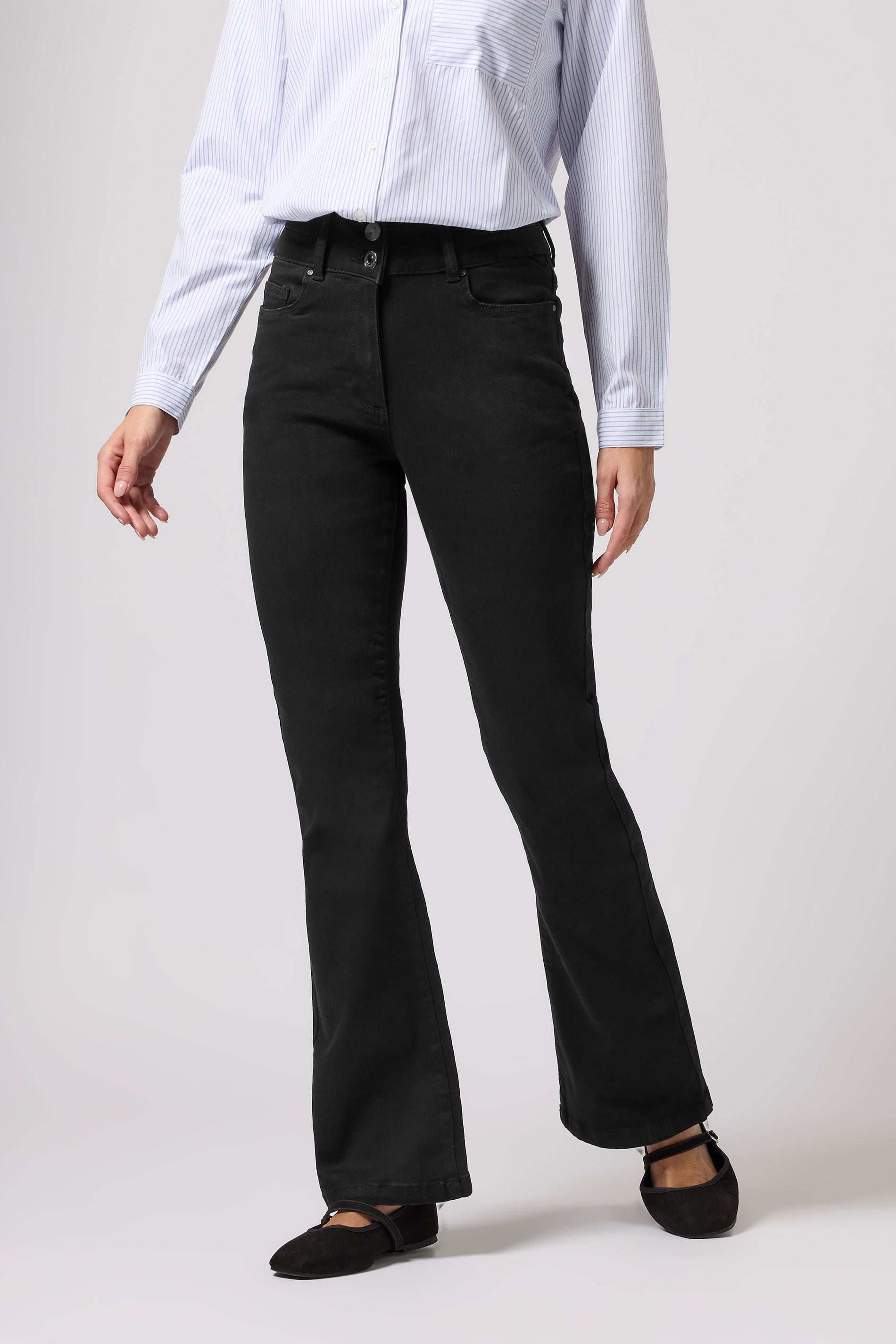 M&Co Black Lift & Shape Kick Flare Jeans | M&Co 1