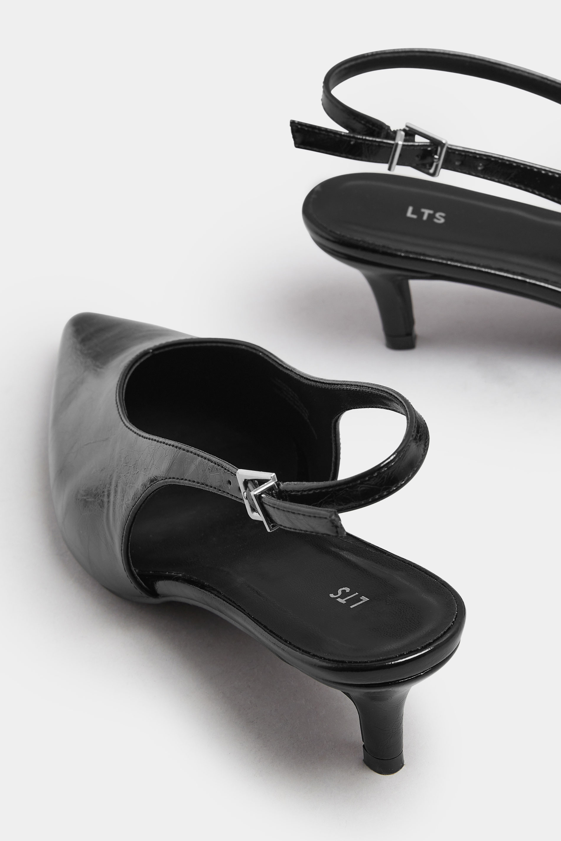 LTS Black Pointed Slingback Kitten Heel | Long Tall Sally 4