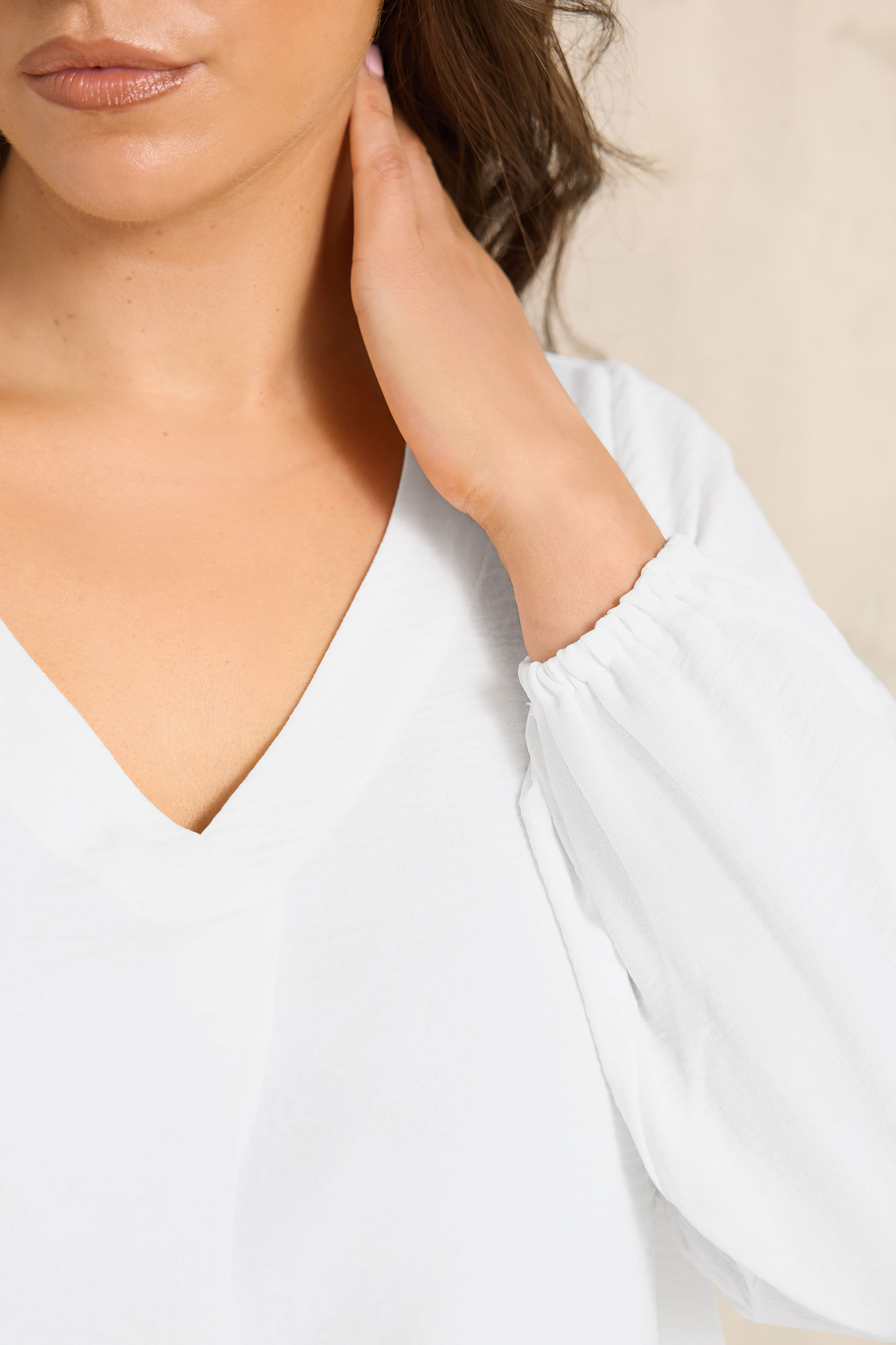 EVANS Plus Size White Pleat Front Long Sleeve Blouse | Evans 4