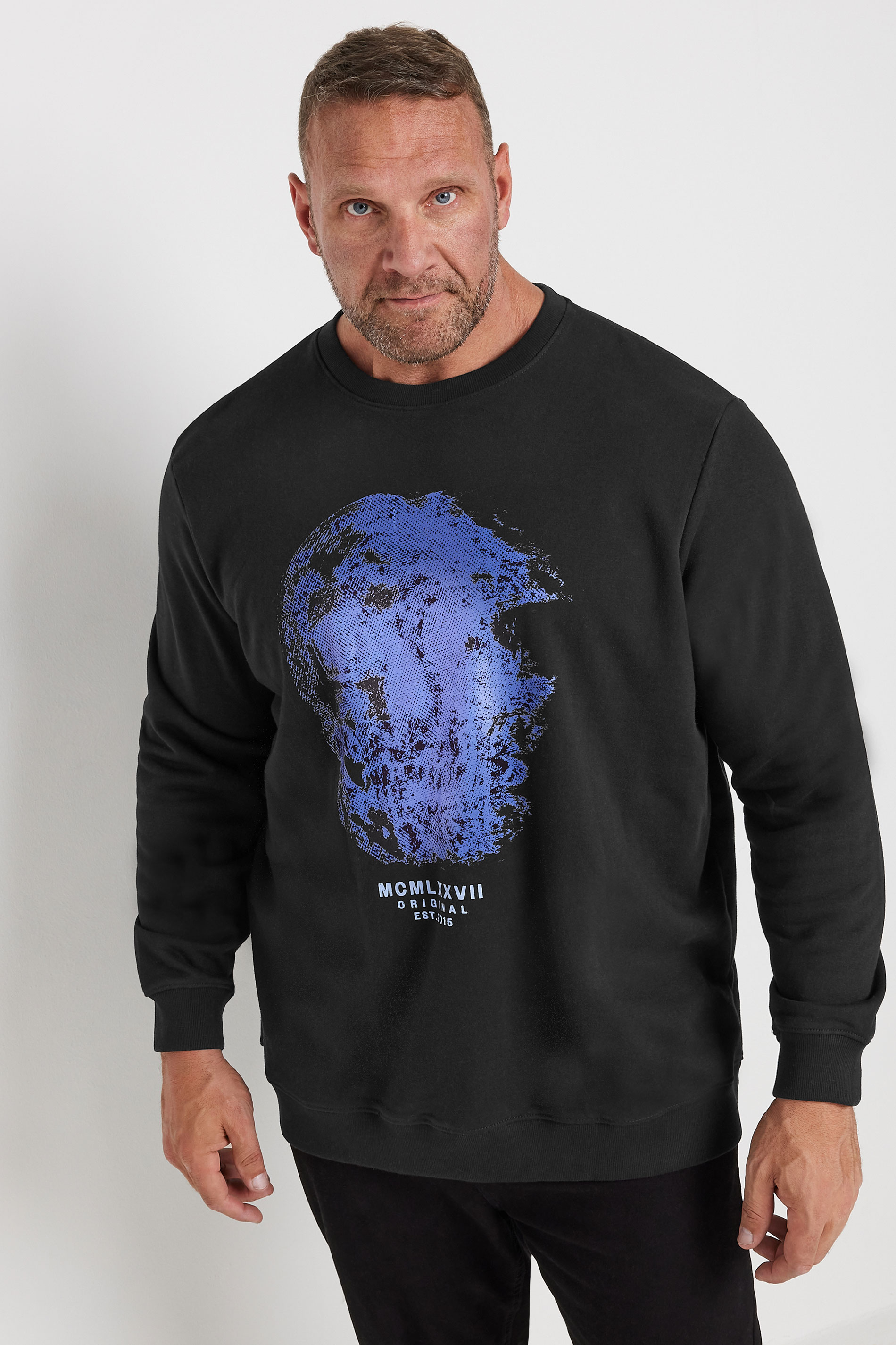 BadRhino Black Abstract Skull Graphic Print Sweatshirt | BadRhino 3