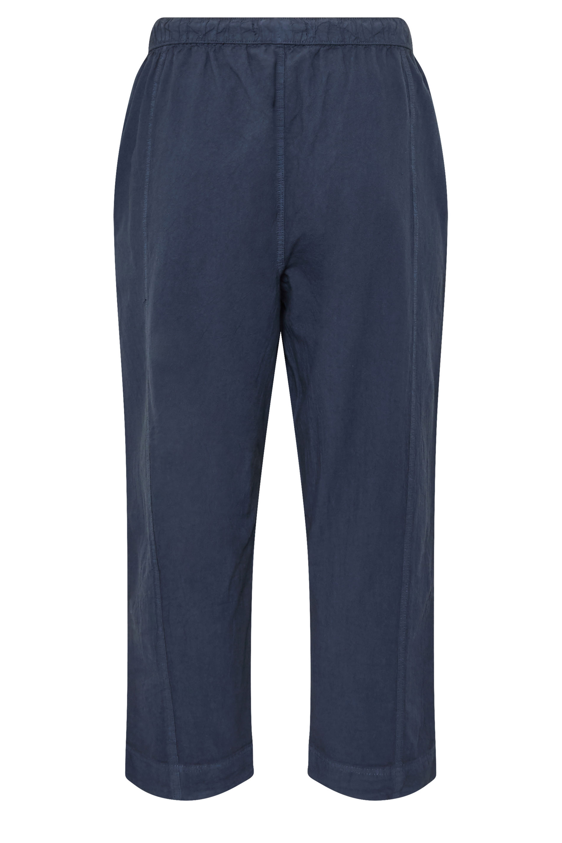 YOURS Plus Size Navy Blue Cool Cotton Barrel Trousers | yours Clothing 6